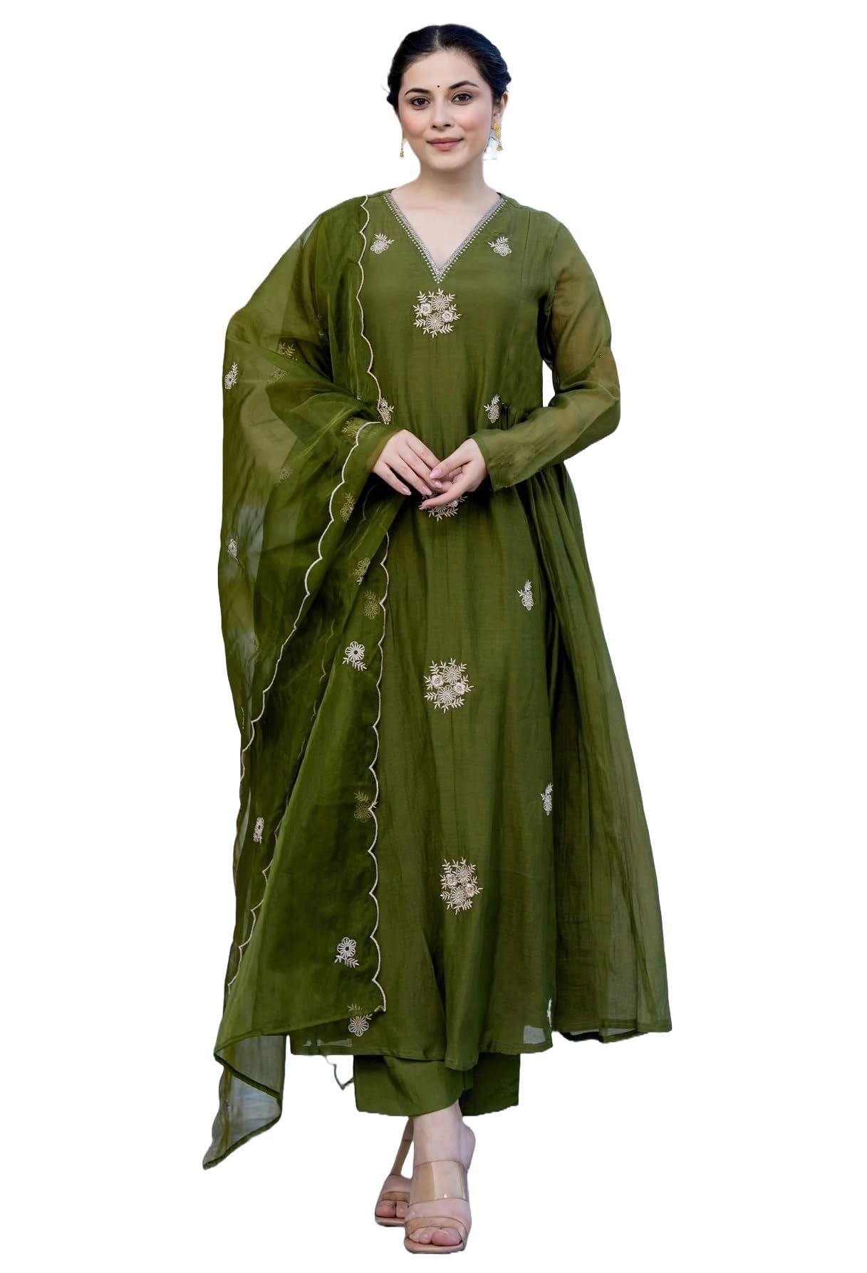 Nermosa Green Anarkali Kurta for Women