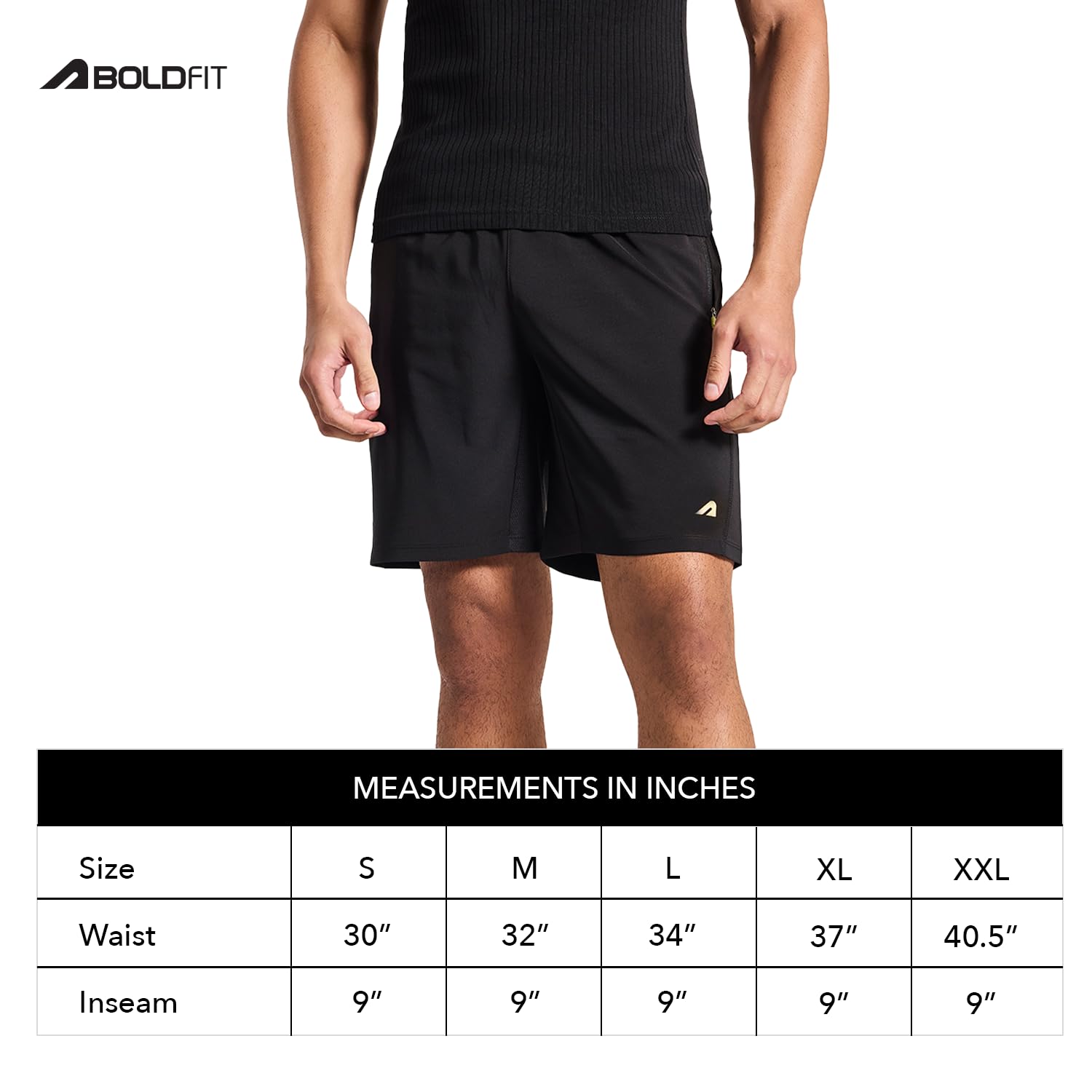 Boldfit Men's Gym Shorts - Black - Image 4