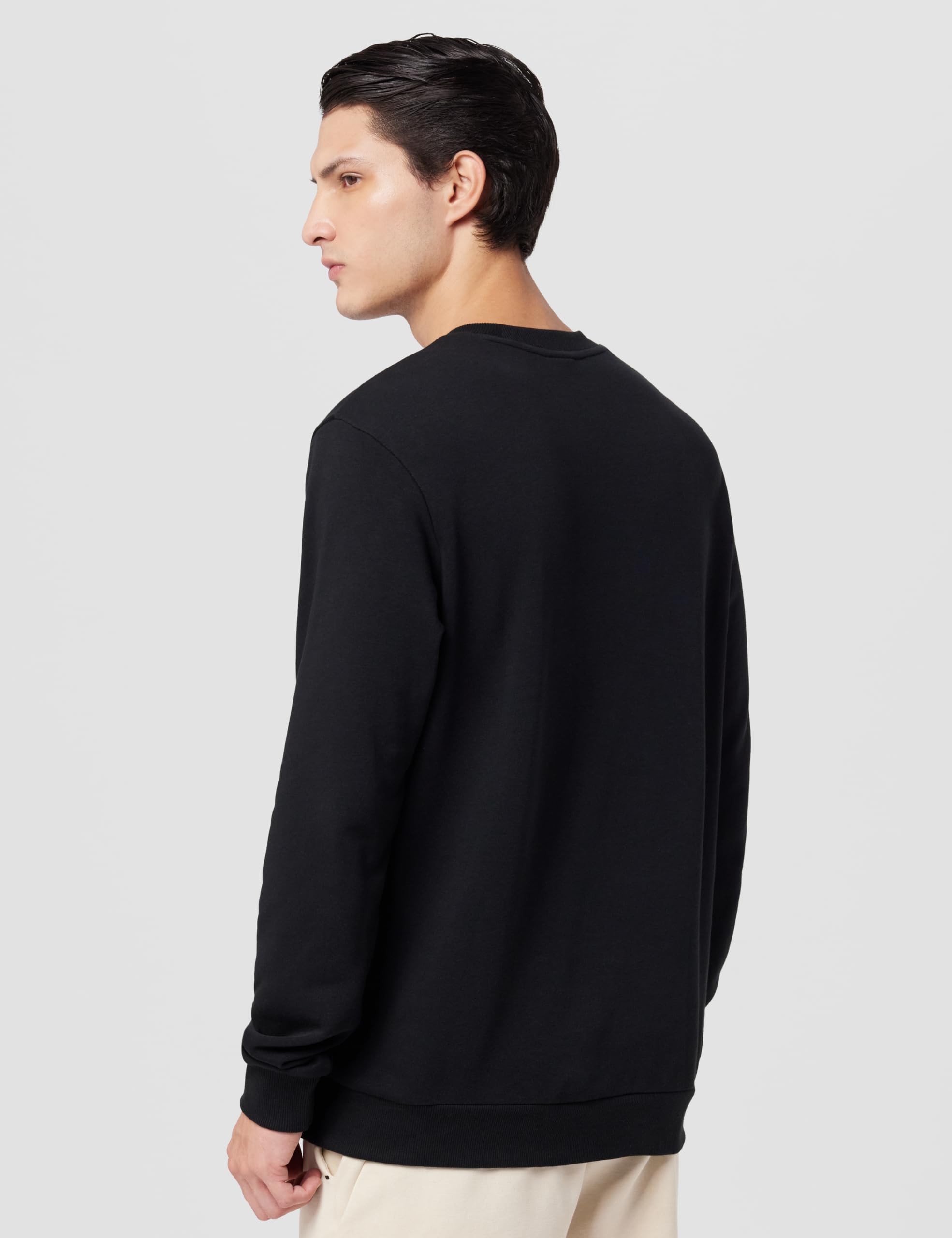 adidas Men's Cotton Blend Crew Neck Sweatshirt - Black - Image 3