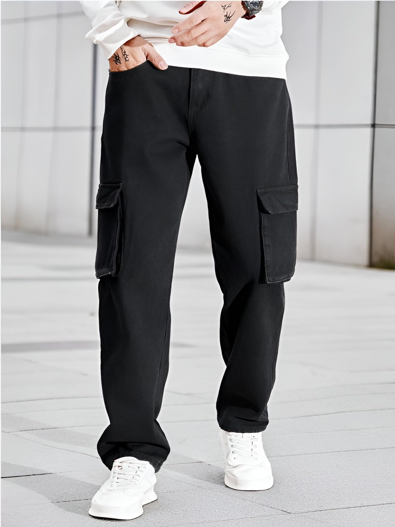 Ben Martin Men's Black Cargo Jeans - Image 2