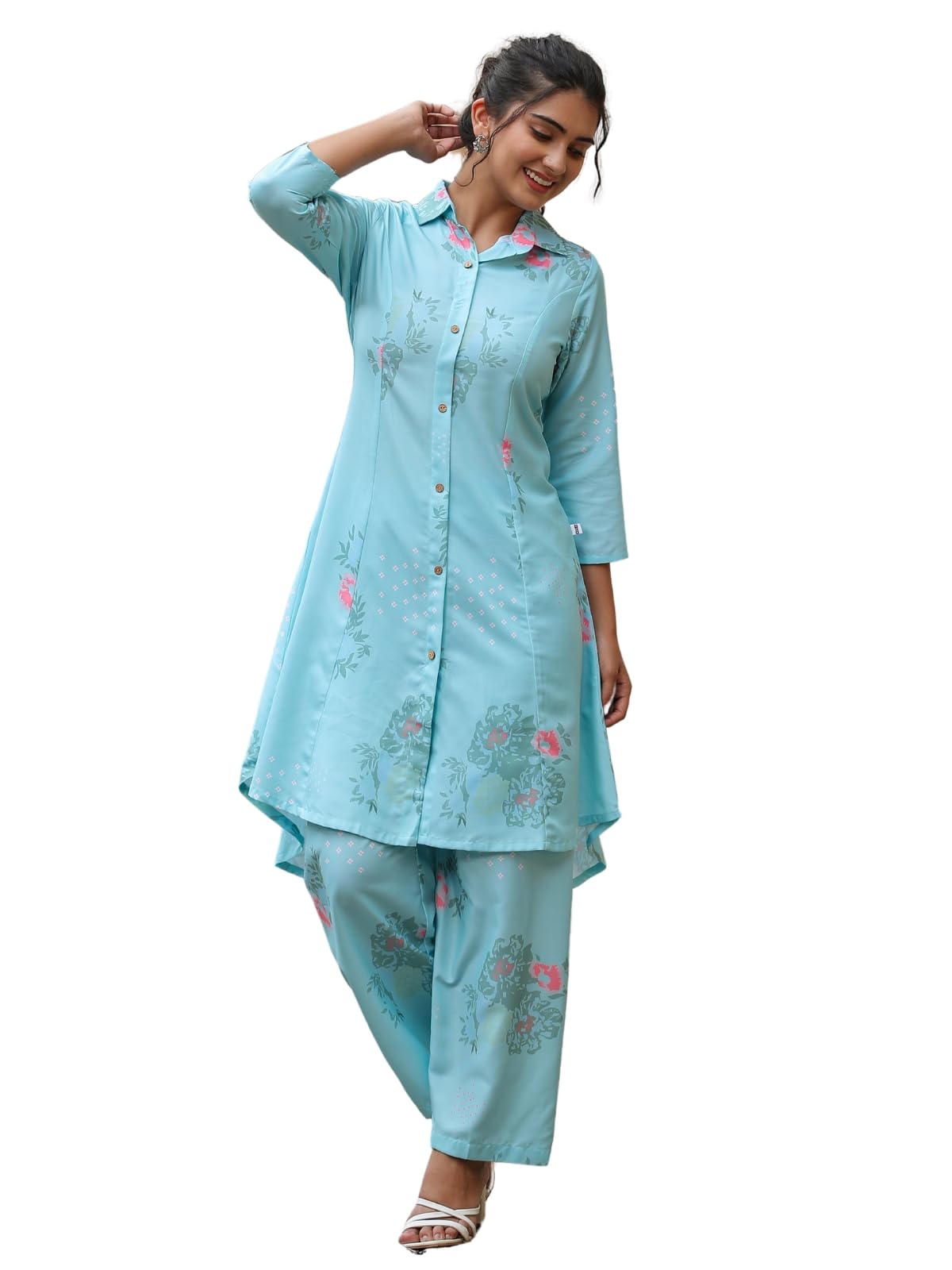 Leriya Fashion Women's Blue Embroidered Kurta Set