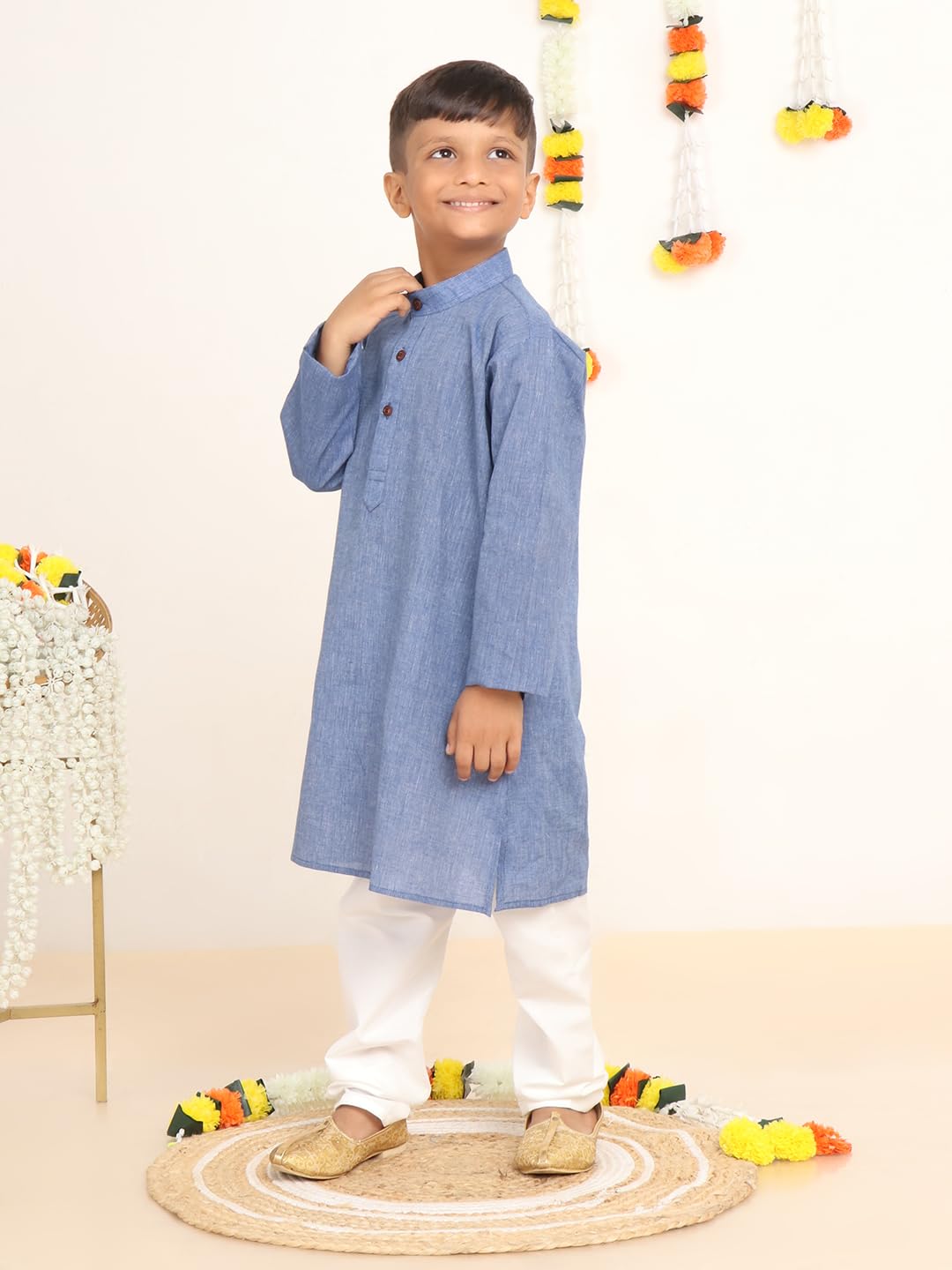 Baba Boys Handloom Cotton Kurta Pajama Set - Image 2
