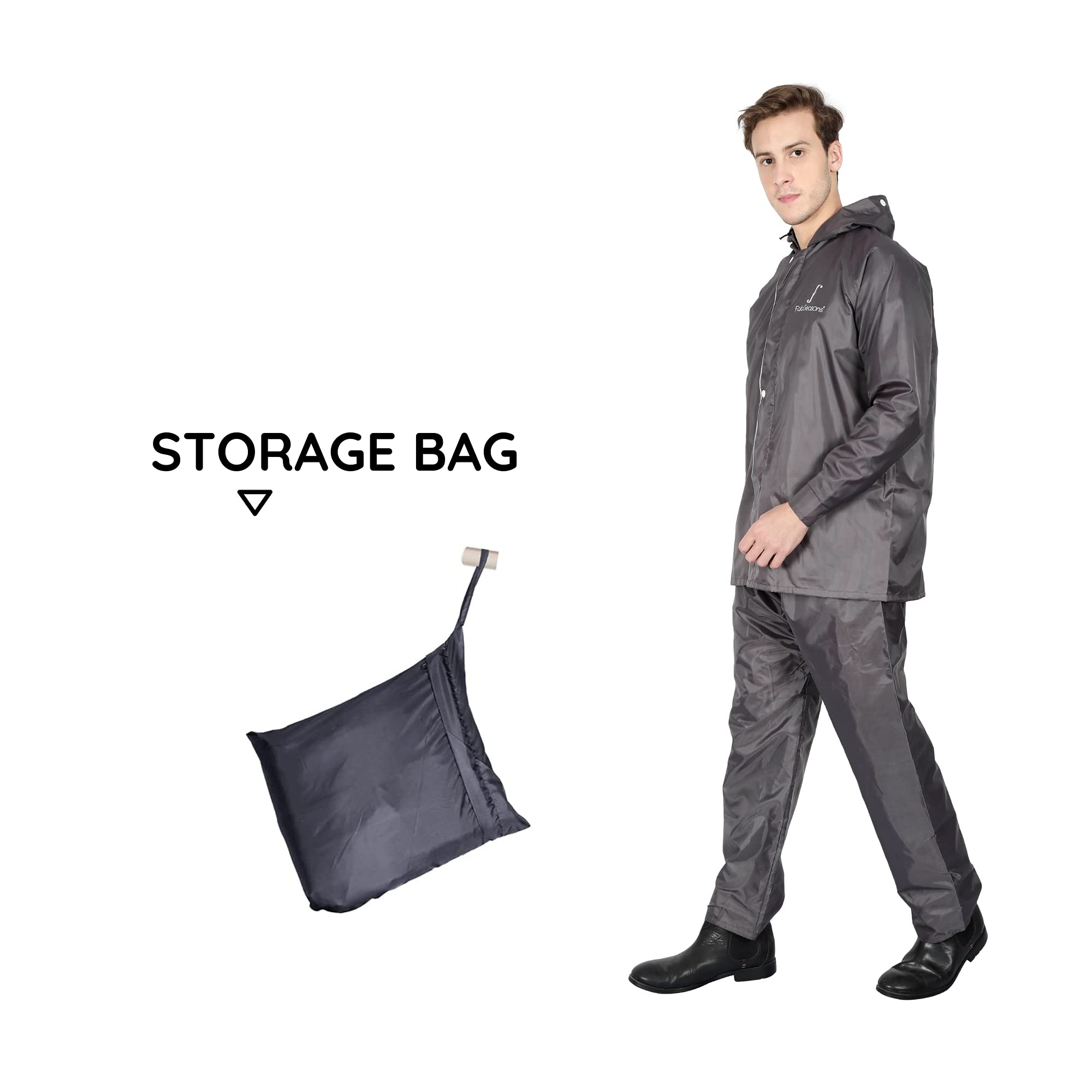 FabSeasons Reversible Waterproof Jacket - Grey - Image 4