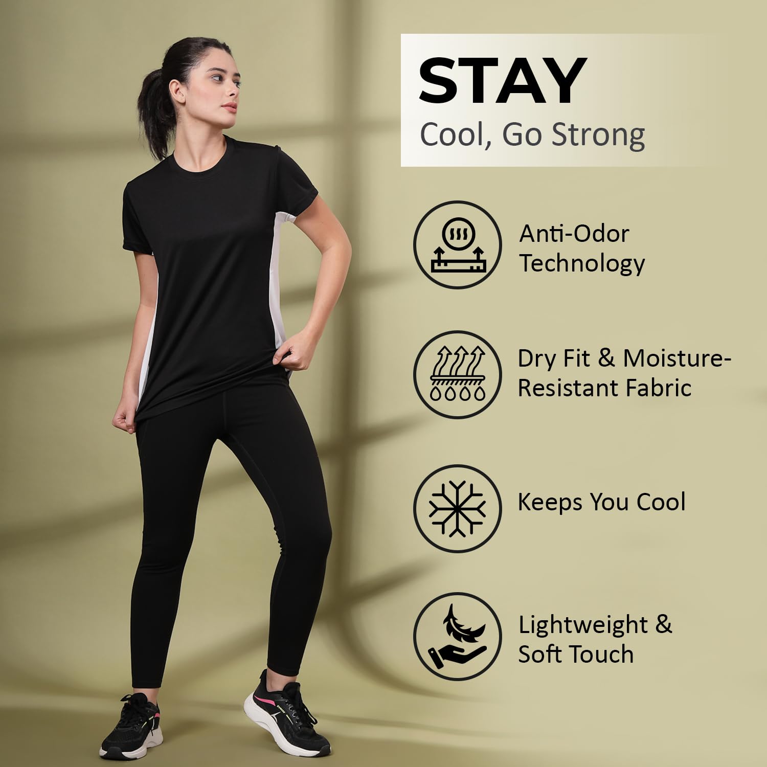 CHKOKKO Women Polyester Quick Dry Sports Tshirt - Image 2