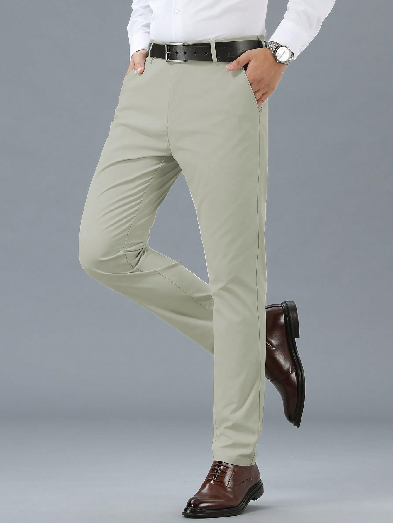 TAGDO Men Cotton Casual Trouser - Silver - Image 5