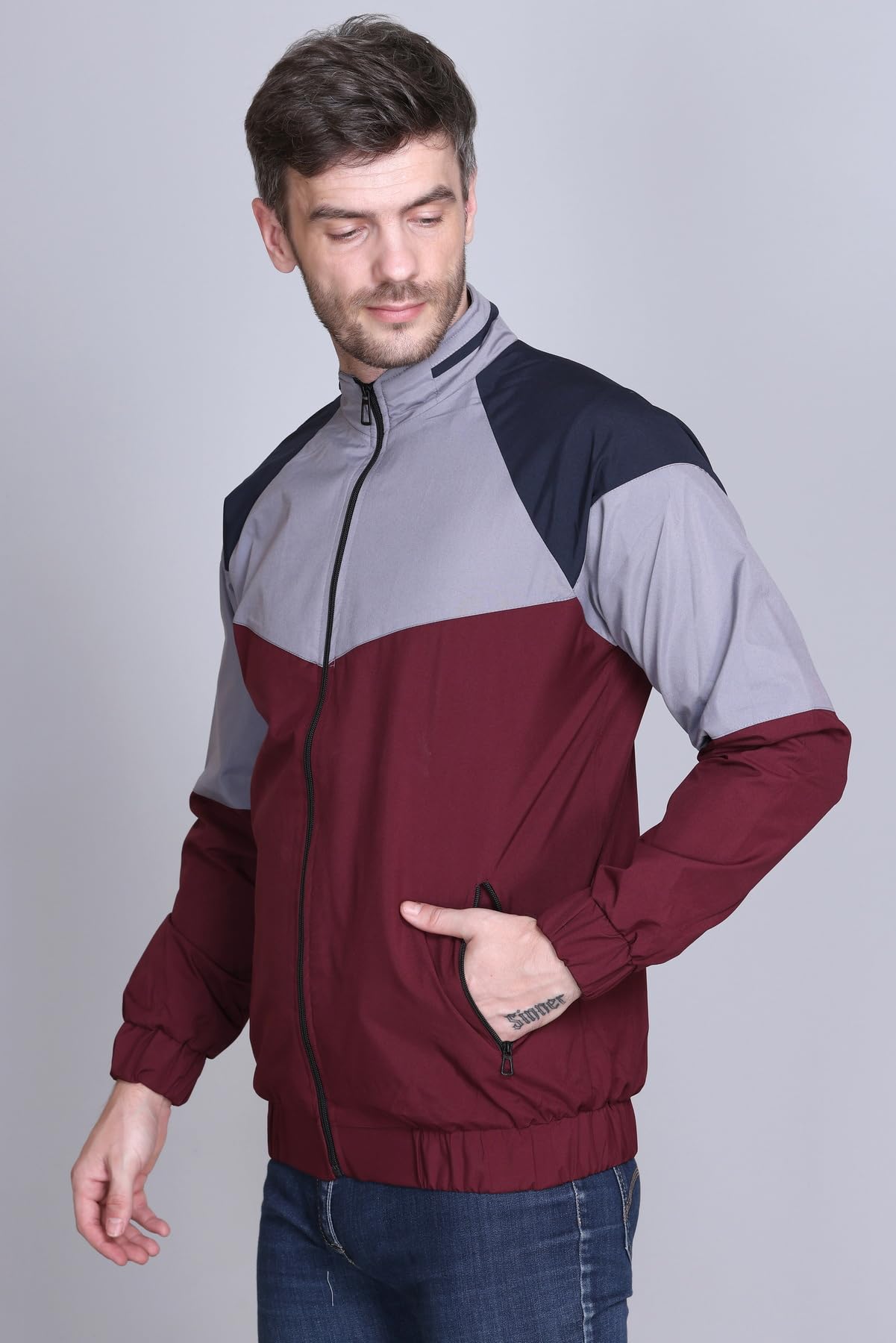 eWools Men's Nylon Windcheater Jacket - Maroon - Image 3