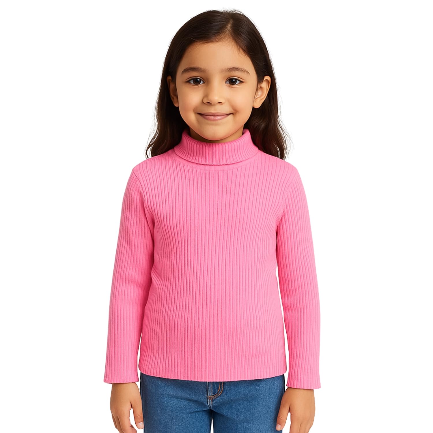 PARILUX Pink High Neck Sweater for Girls