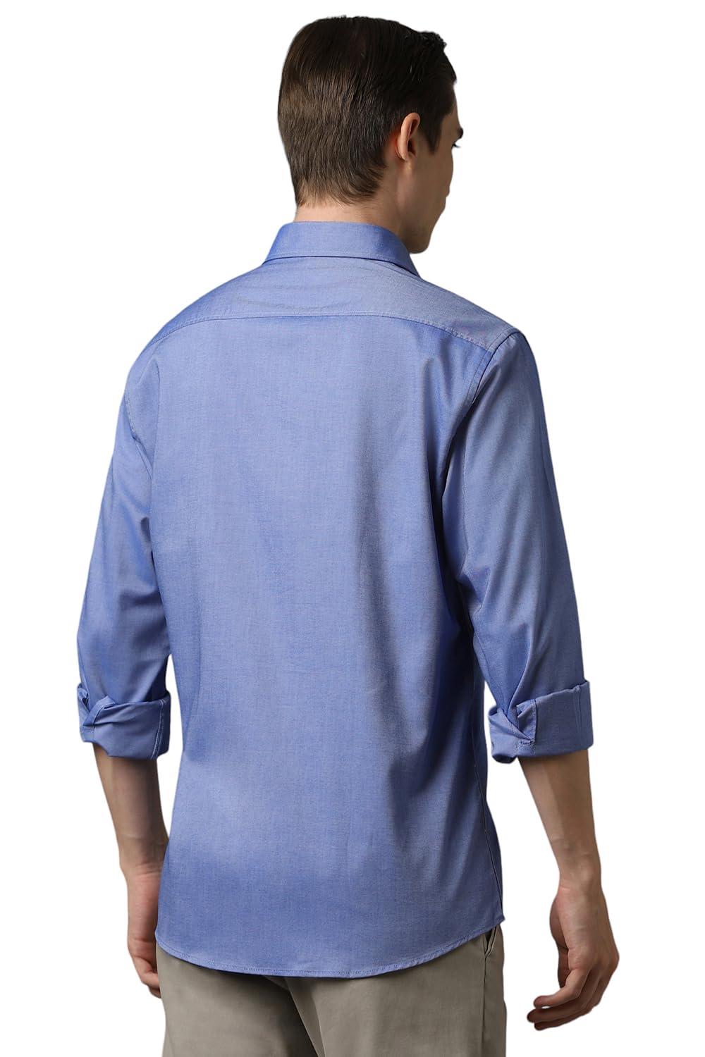 Louis Philippe Men's Cotton Slim Fit Shirt - Blue - Image 3
