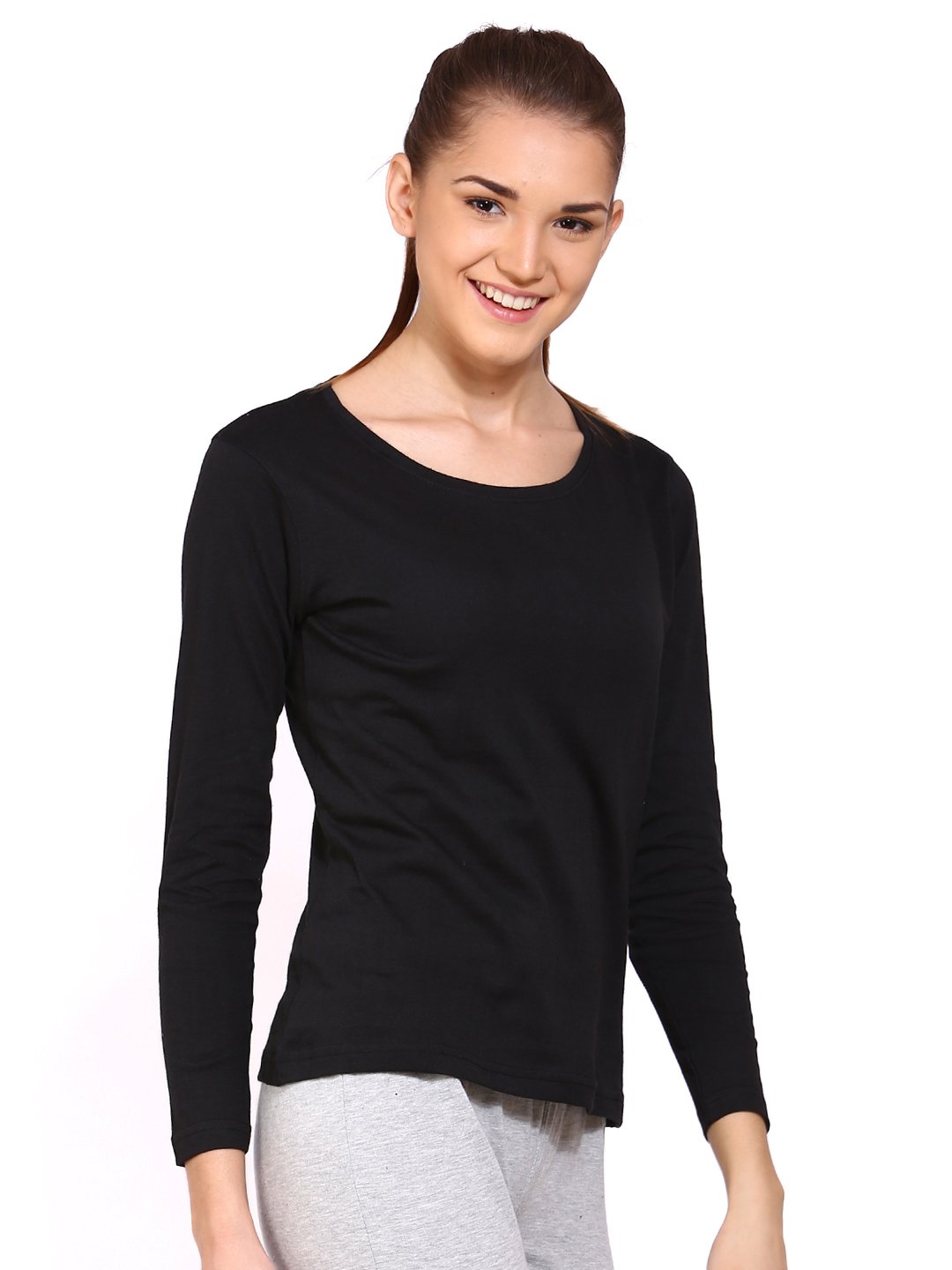 Ap'pulse Women's Solid T-Shirt - Black - Image 3