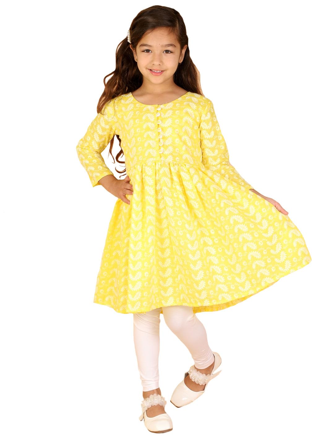 VASTRAMAY Girls Cotton Chikankari Anarkali Kurta