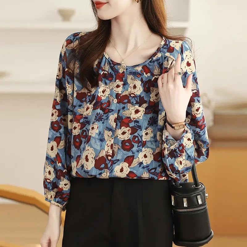 Trendy Blue Printed Shirt for Women - Image 5
