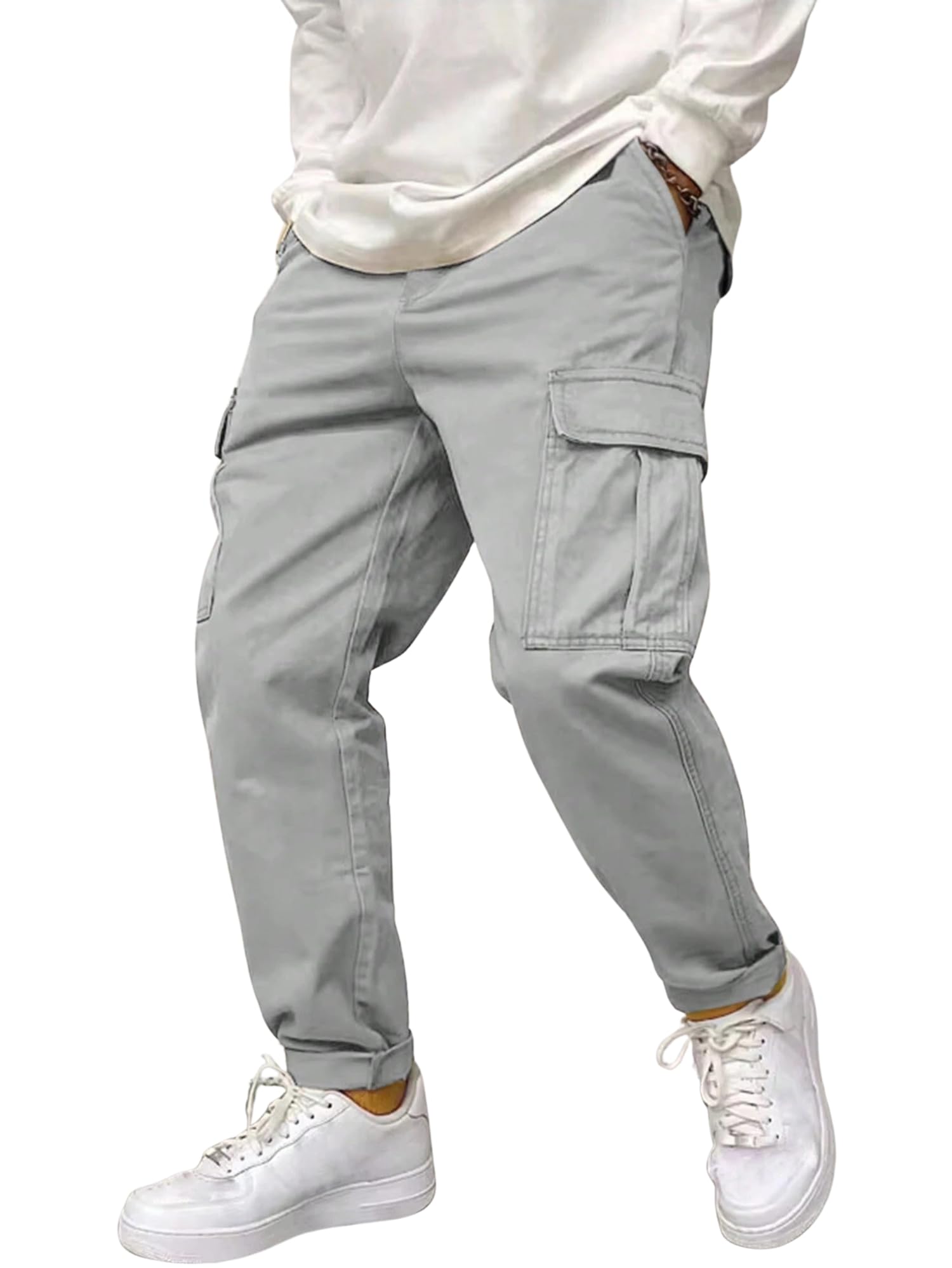 POSHAX Men's Cargo Pant - Grey
