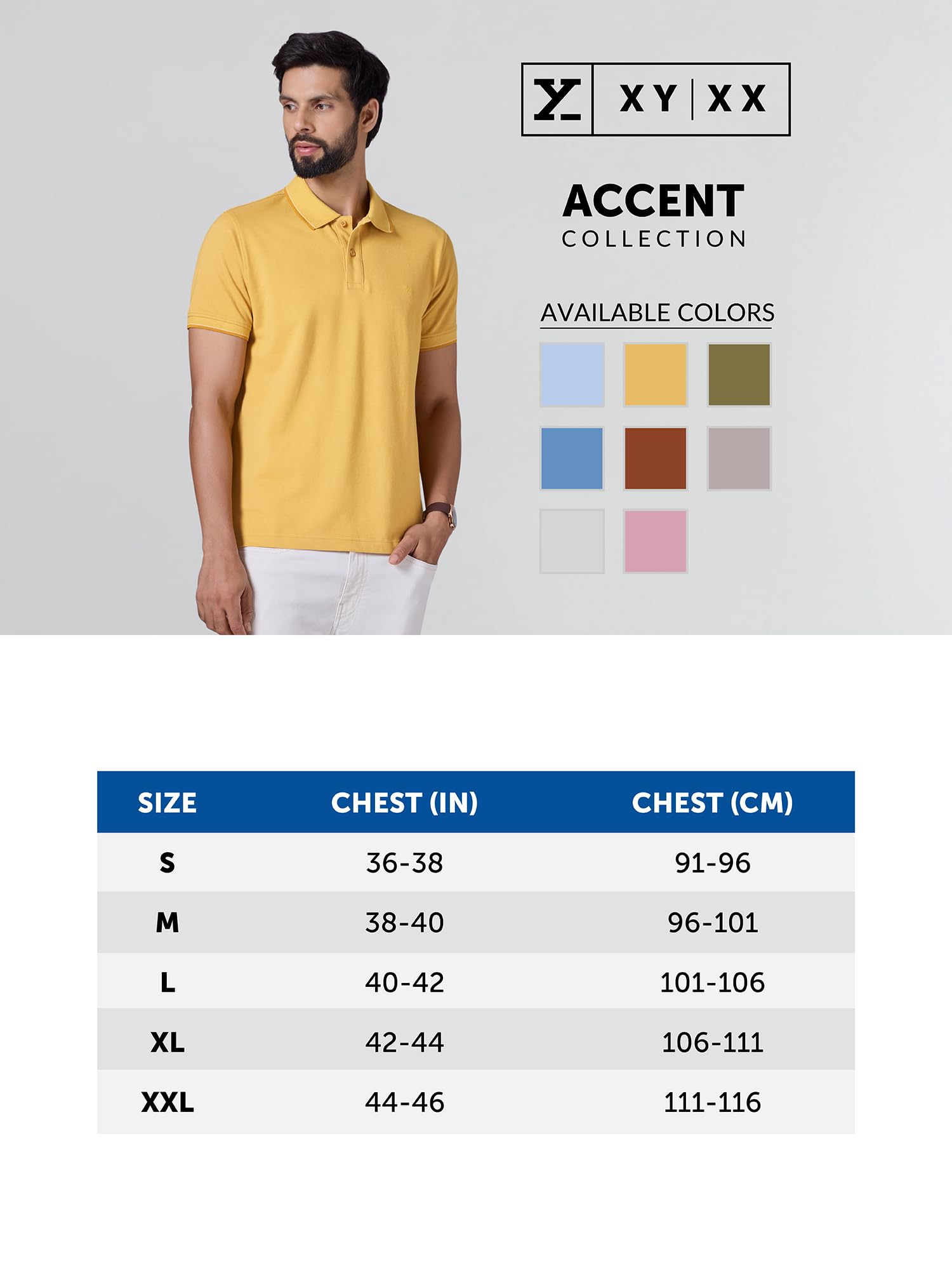 XYXX Men's Solid Halfsleeve Polo Tshirt - Pearl White - Image 4