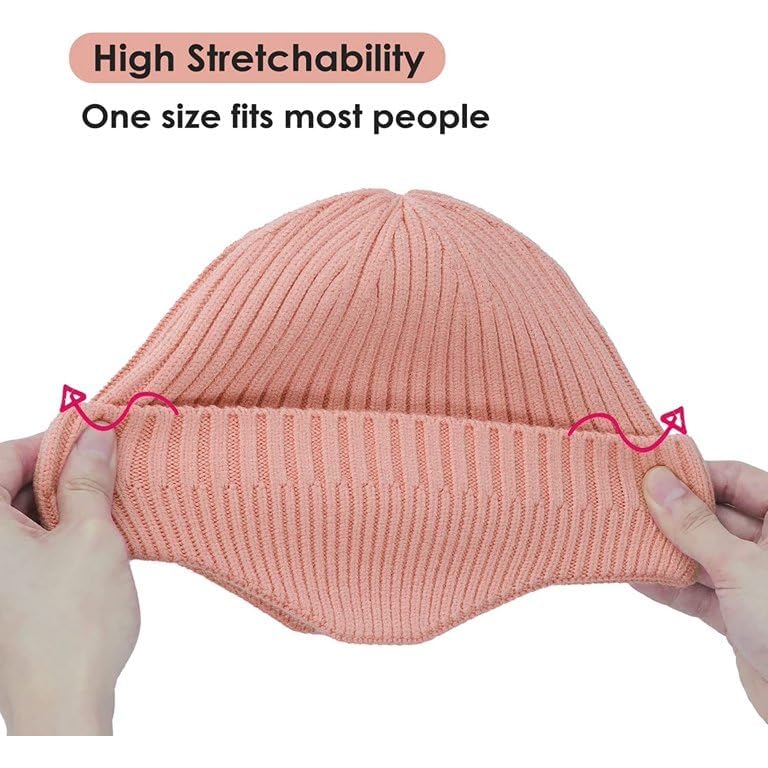 Gajraj Peach Knit Beanie Hat for Men & Women - Image 3