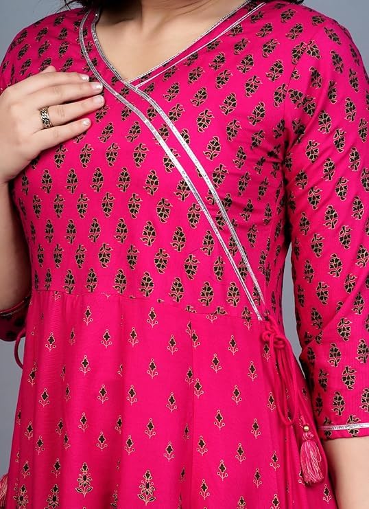 GarbGlide Women's Anarkali Rayon Floral Embroidered Dress - Image 3