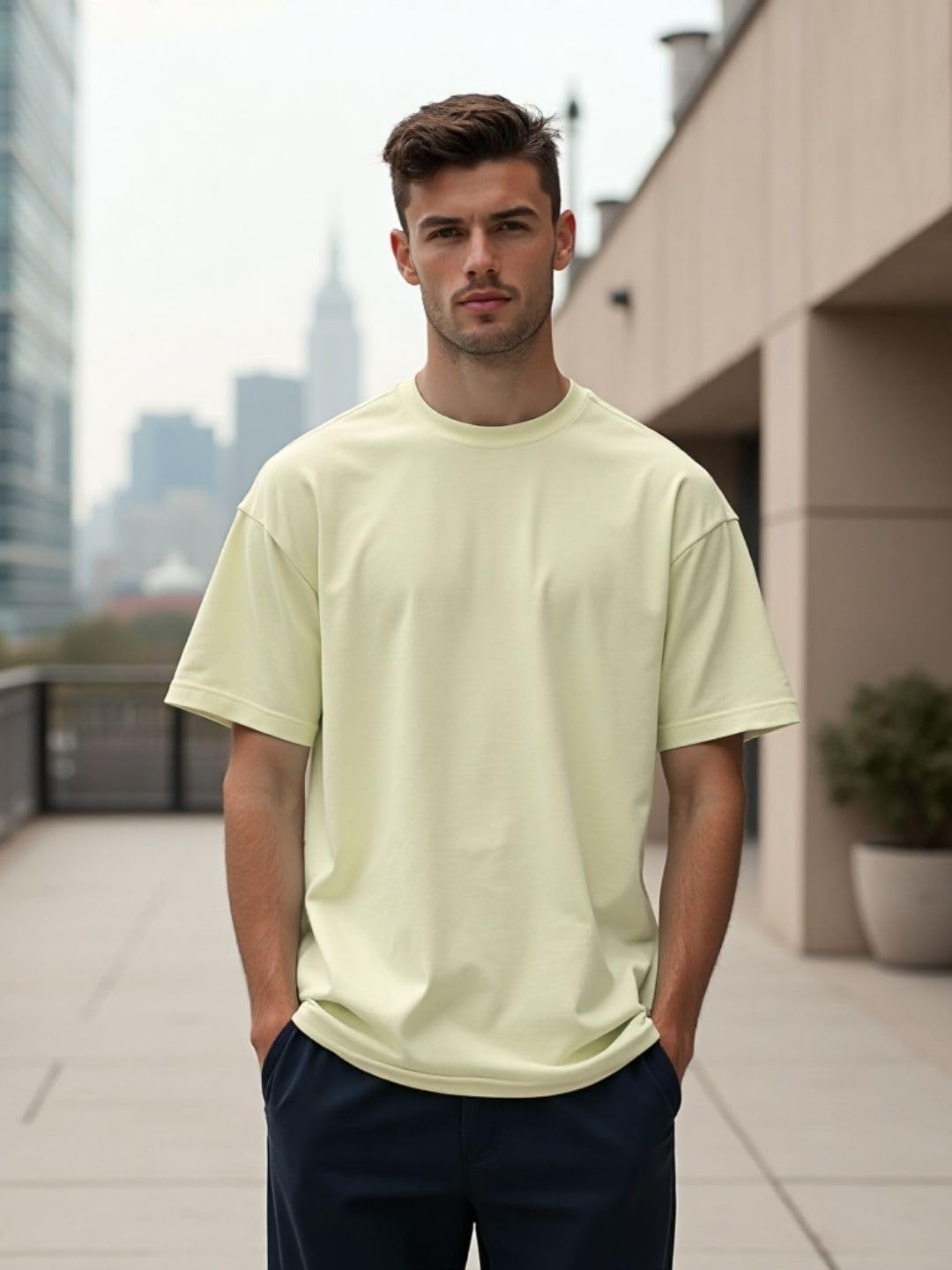 NOBERO Men's Cotton Graphic Print T-Shirt - Aloe Green - Image 3