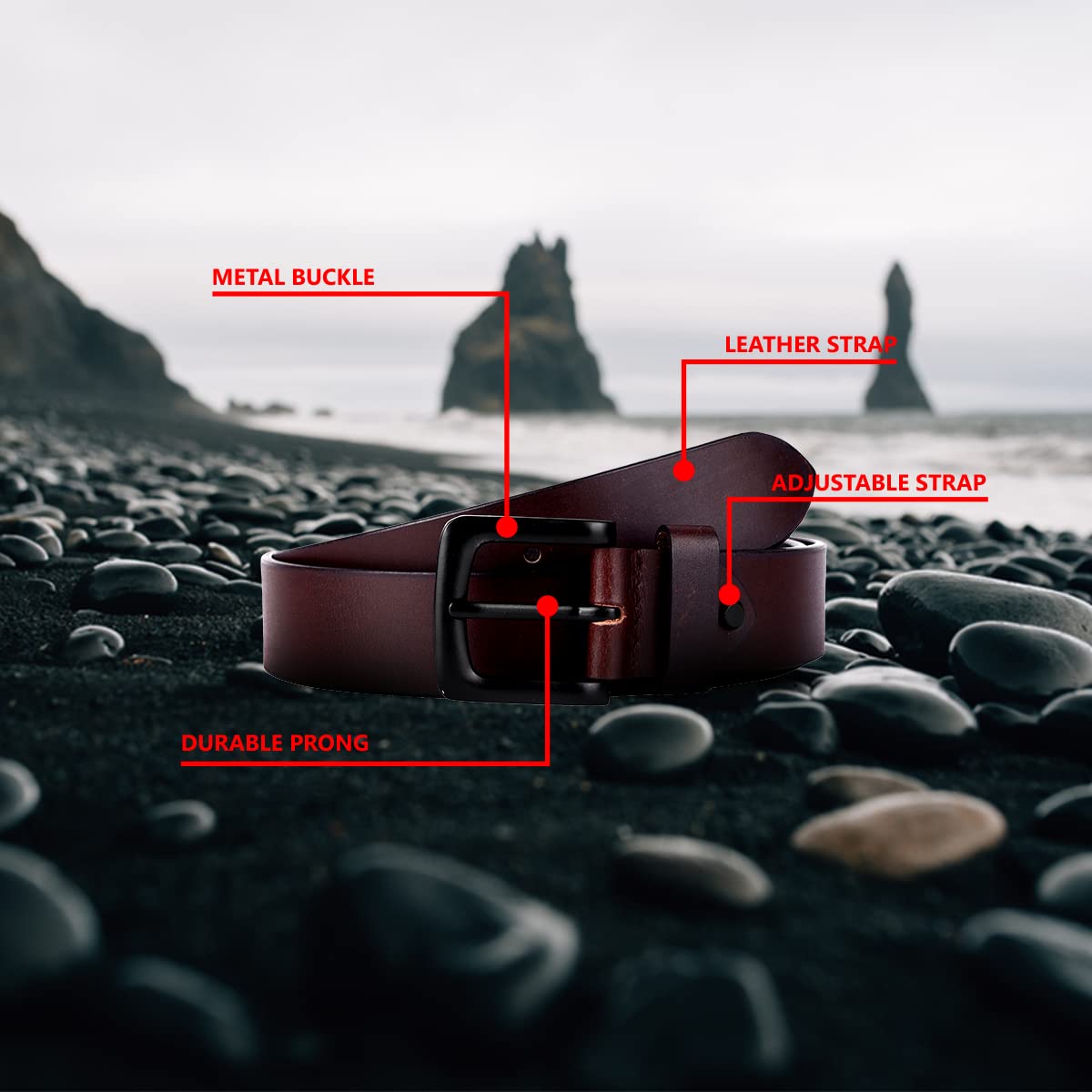 HAMMONDS FLYCATCHER Leather Belt for Men - Brown - Image 5