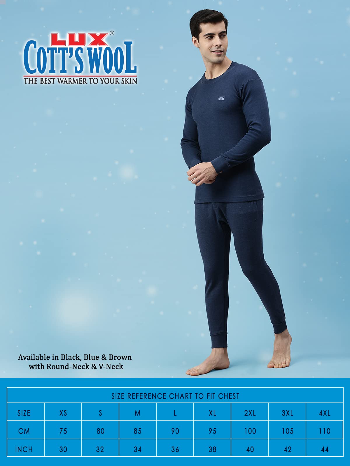 Lux Cottswool Men's Black Thermal Top - Image 4