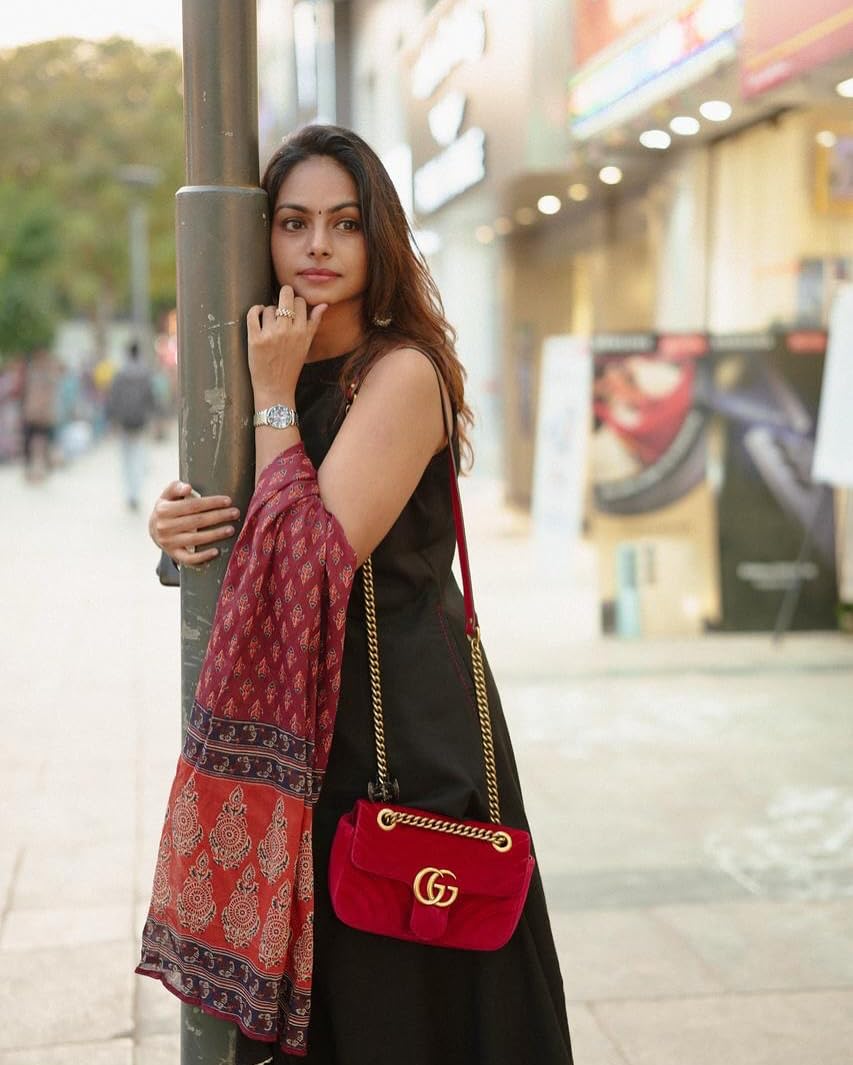 ANNI DESIGNER Women's Rayon A-Line Kurta with Palazzo & Dupatta - Black - Image 4