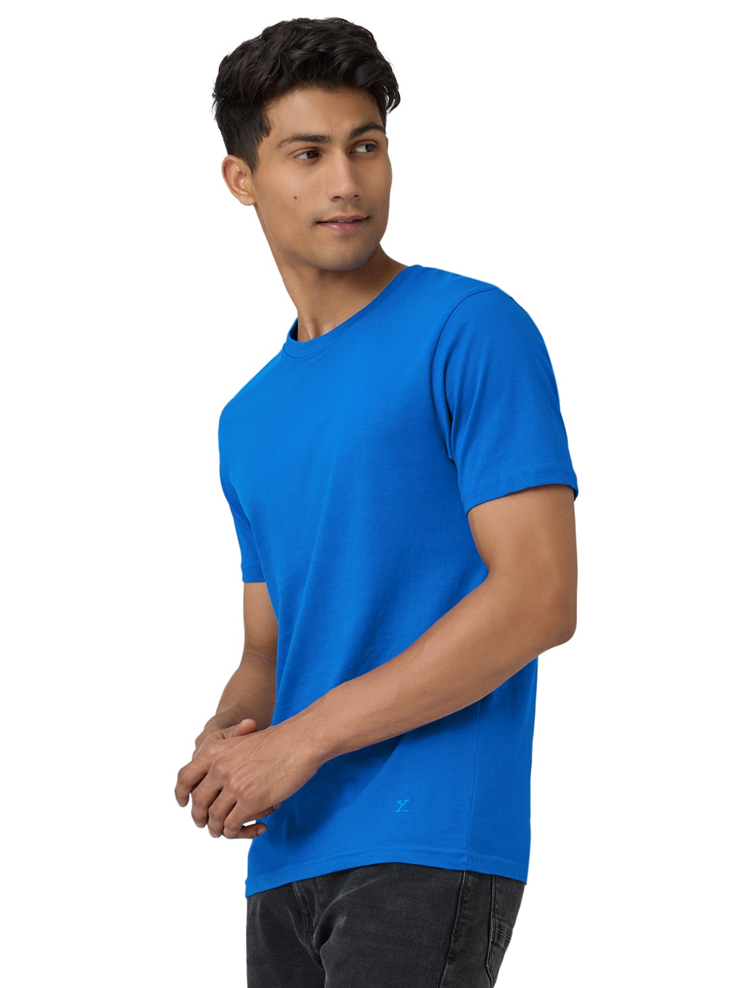 XYXX Men's Blue Solid T-Shirt - Image 3