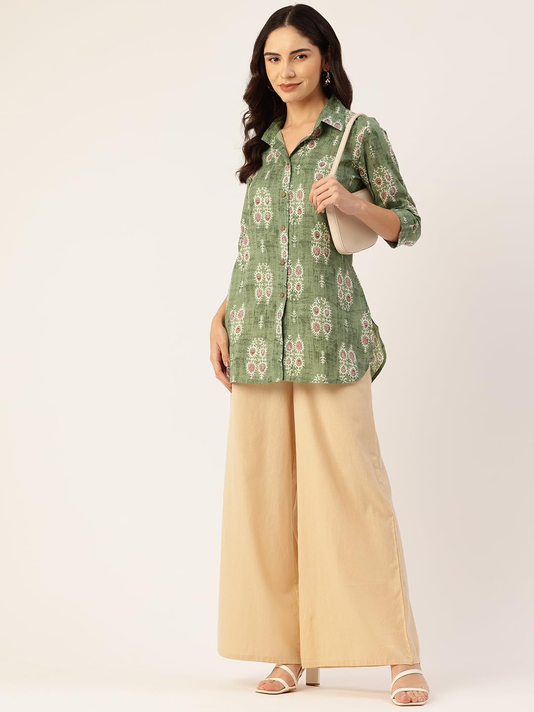 feranoid Women Collared Cotton Shirt - Image 5