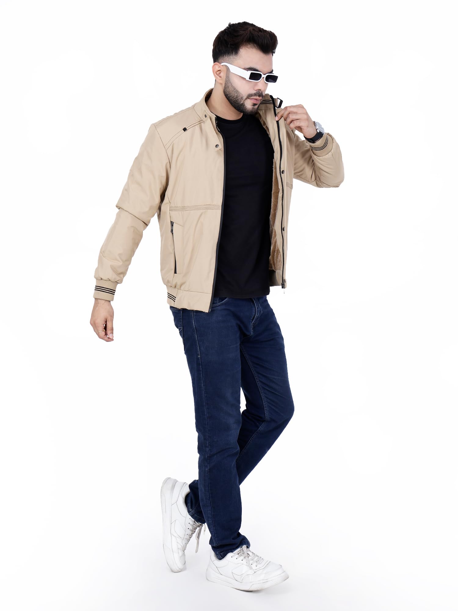 Dollar Men's Beige Bomber Jacket - Image 3