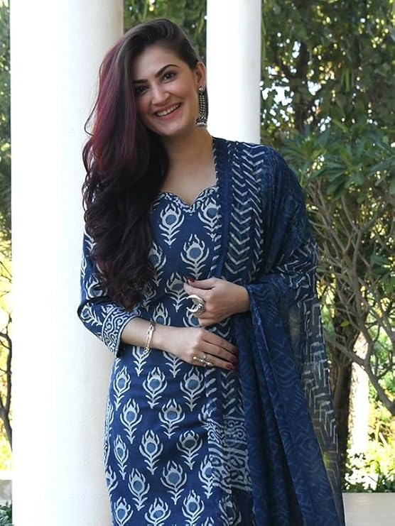 Pinkmint Indigo Printed Kurta Set for Women - Image 5