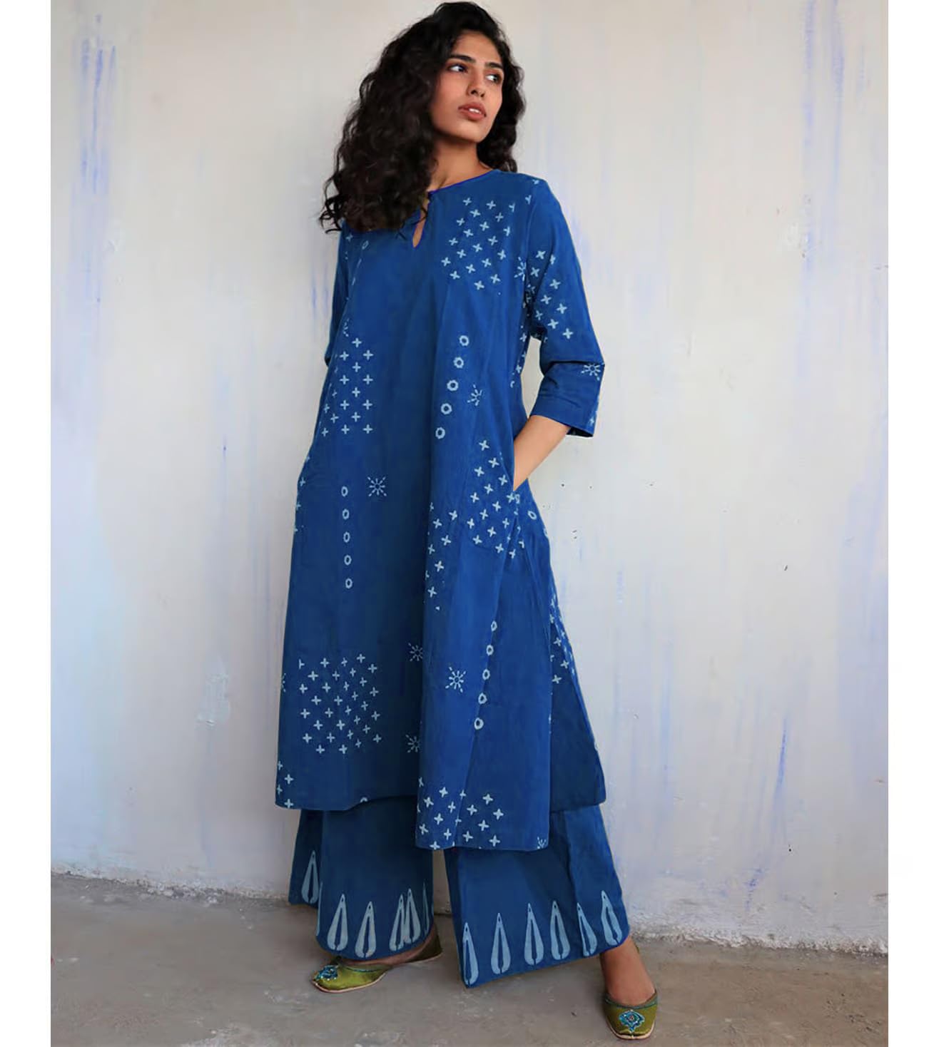 GoSriKi Blue Rayon A-Line Kurta for Women - Image 5