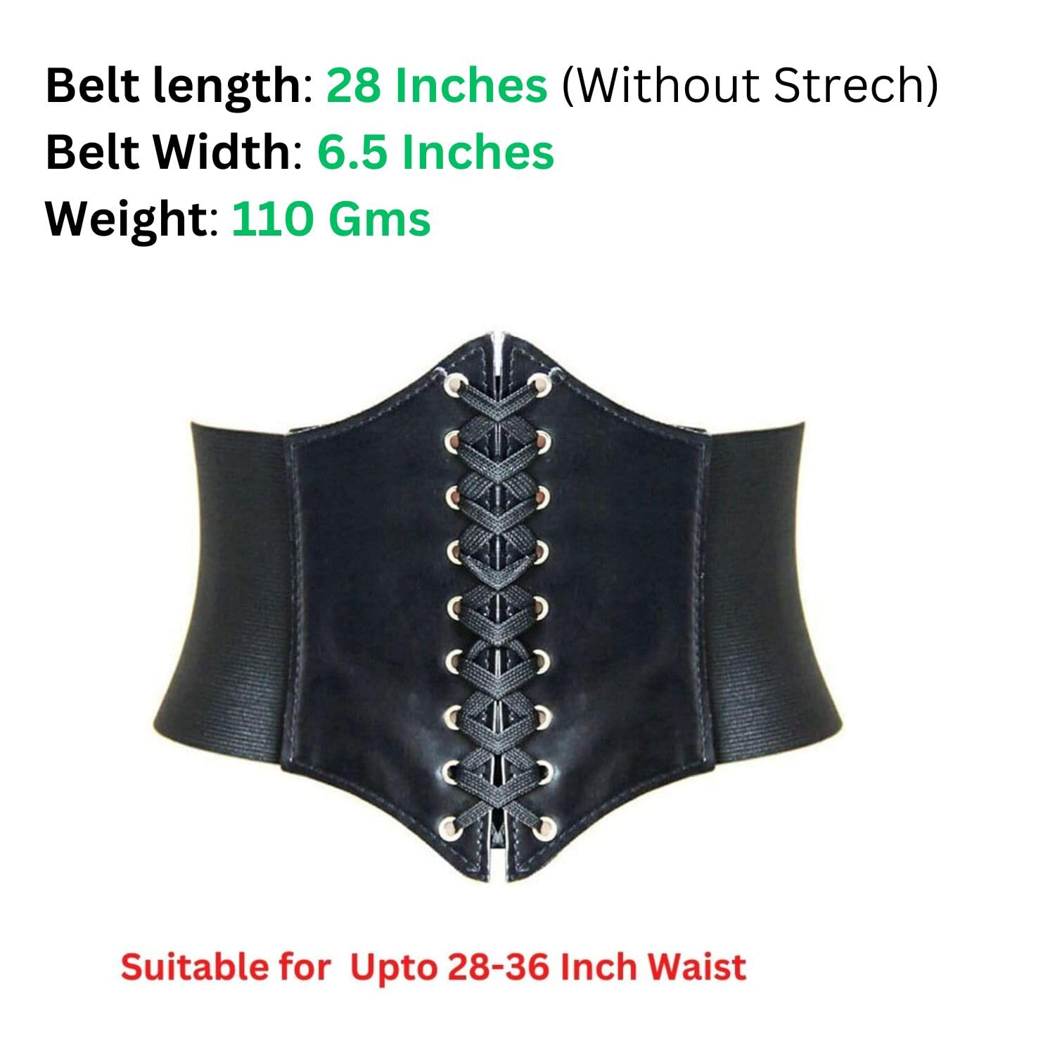 ARTLABEL Faux Leather Women's Corset Belt - Black - Image 5