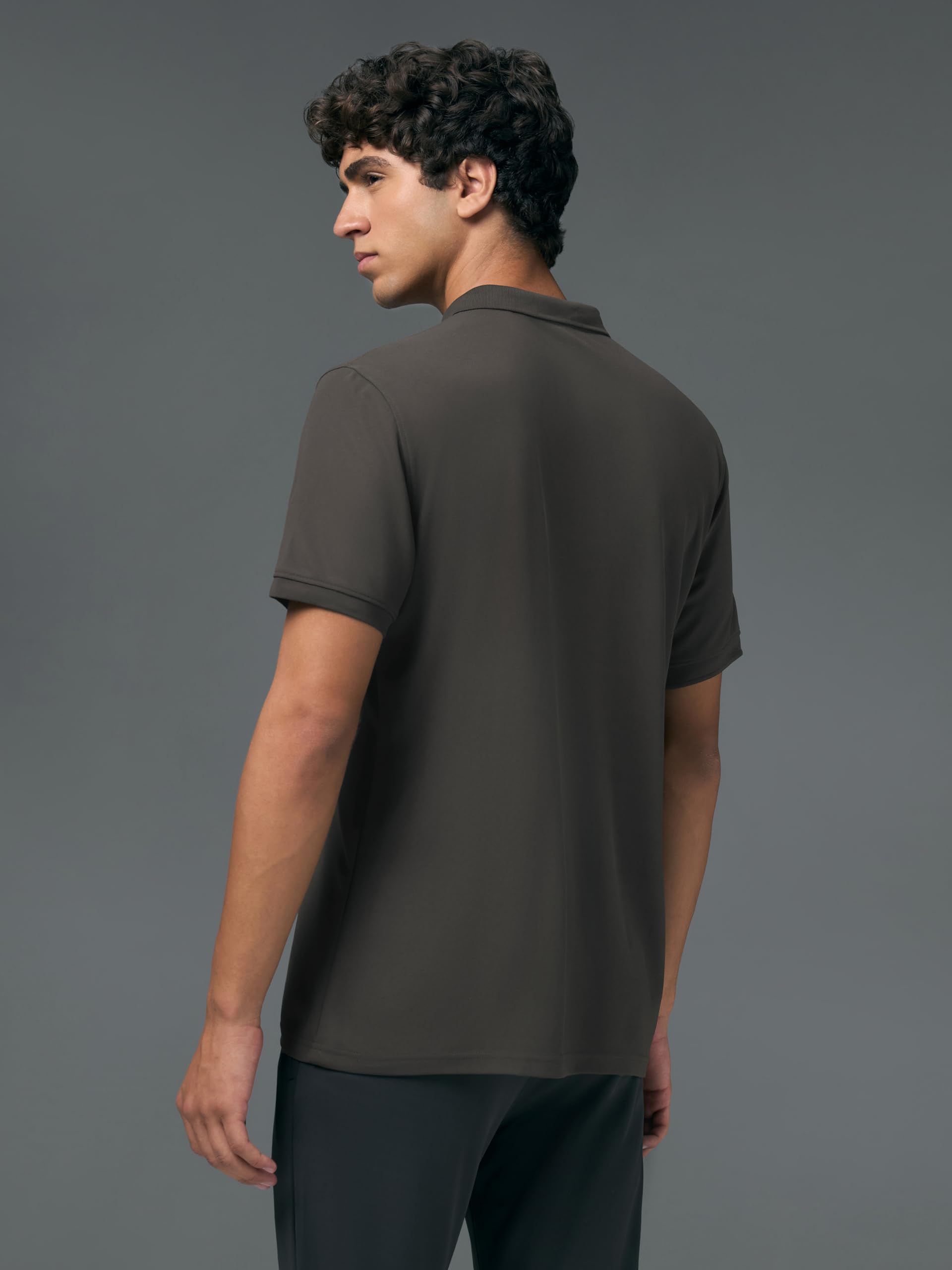 TECHNOSPORT Men's Polo T-Shirt - Black Olive - Image 2