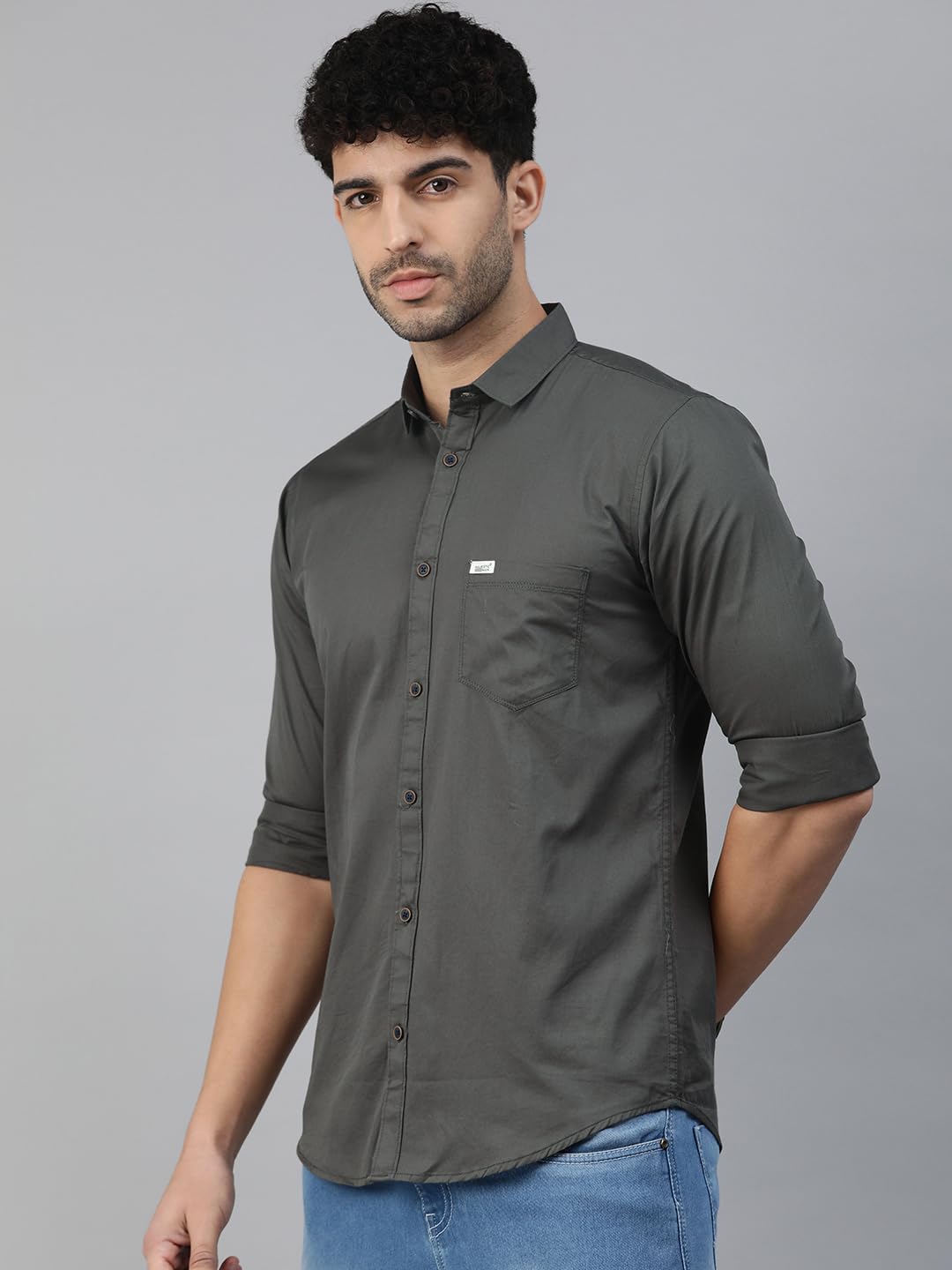Majestic Man Casual Shirt for Men - Dark Grey - Image 2