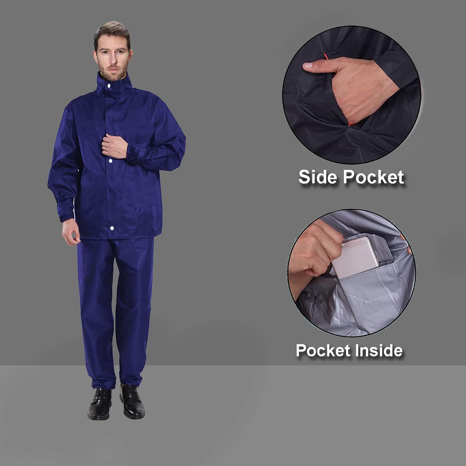 La Fashion Raincoat for Men - Blue - Image 4