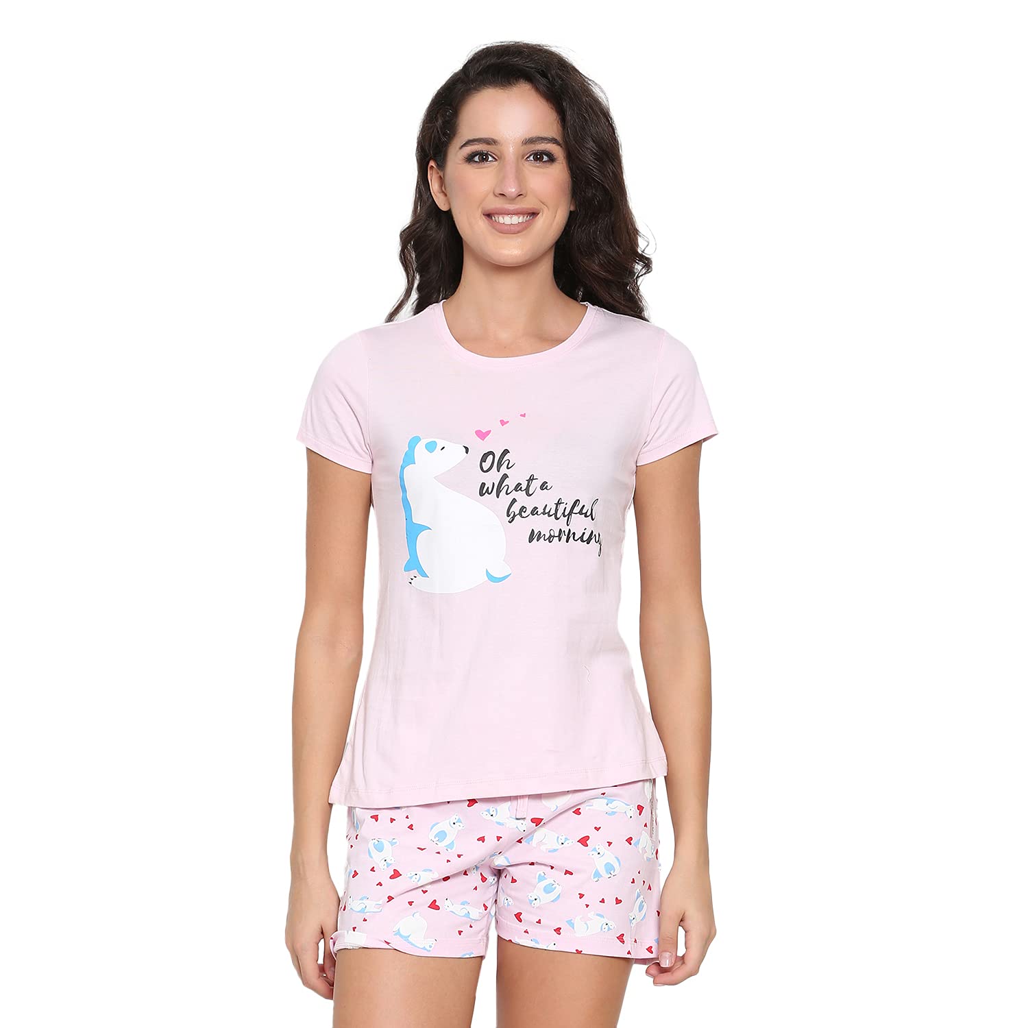 Real Basics Women's Cotton Printed Pajama Set