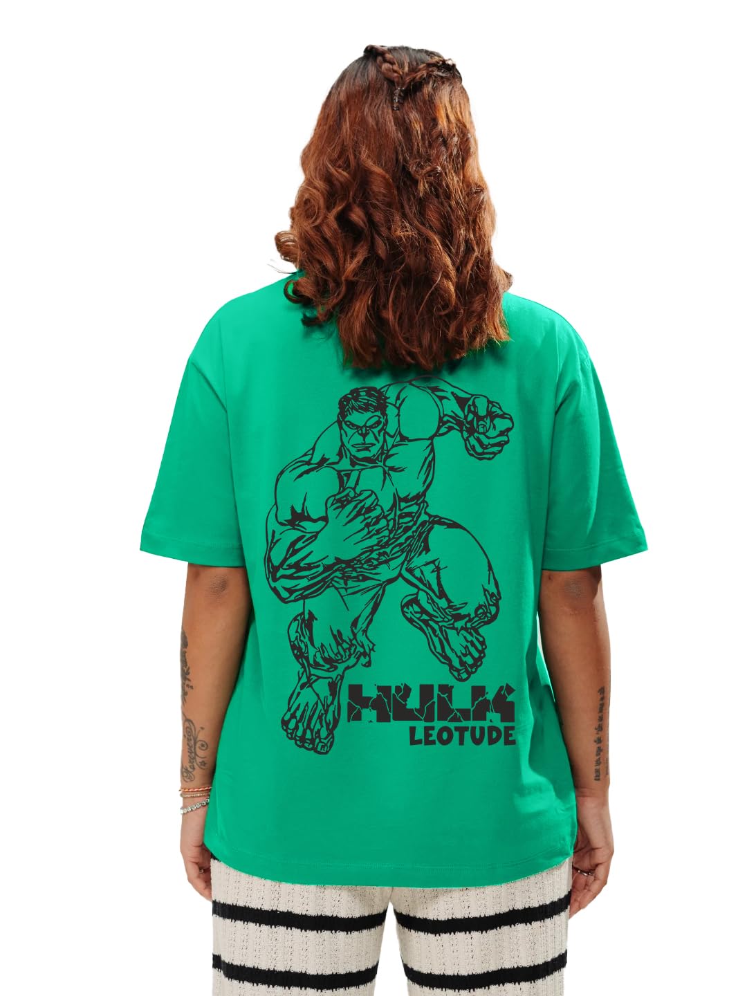 LEOTUDE Women's Half Sleeve Cotton T-Shirt - Black - Image 5