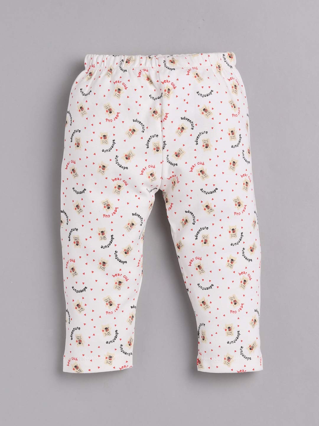 Baby Go Unisex Beige Cotton Graphic Casual Pants - Image 4