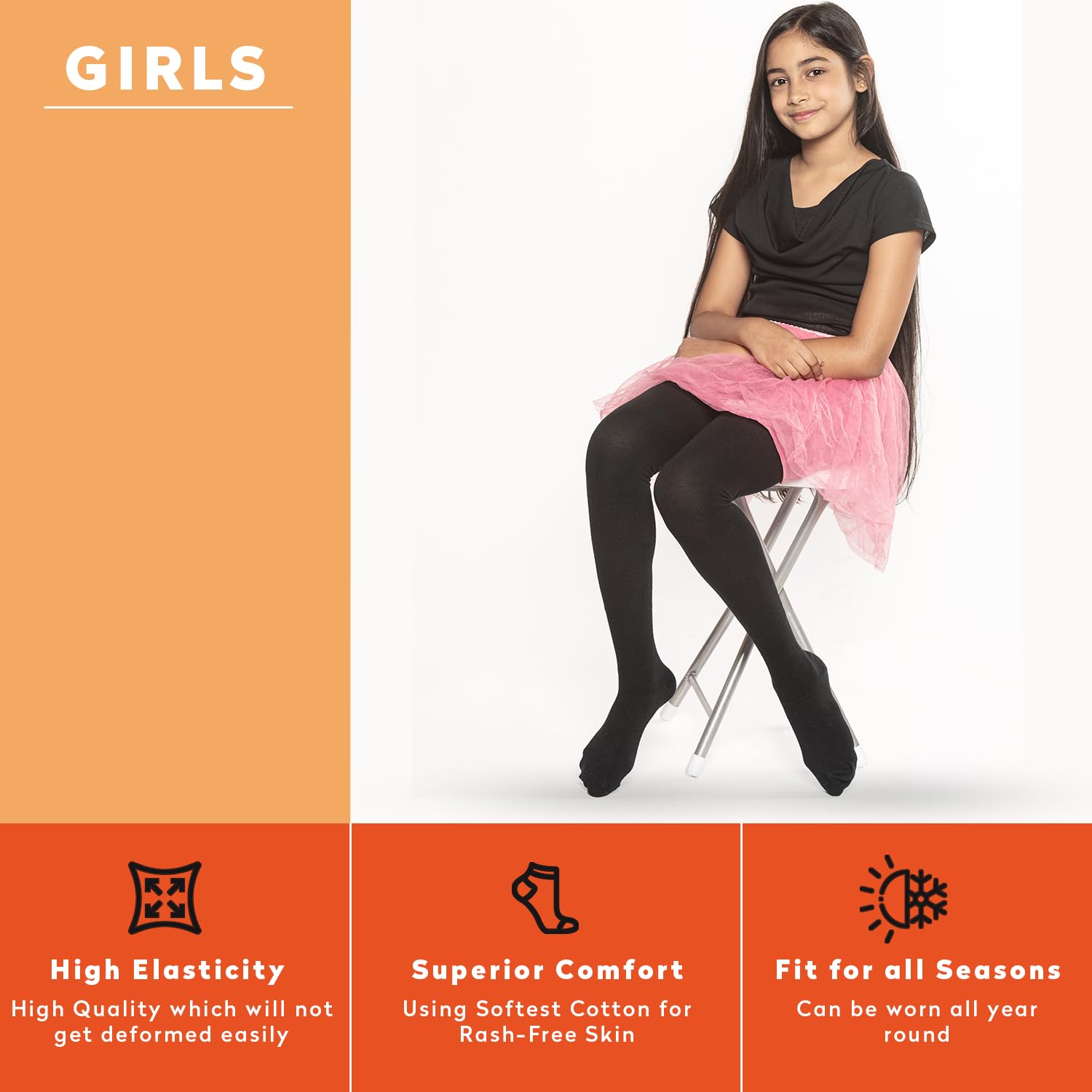 Supersox Black Tights for Girls - Image 5