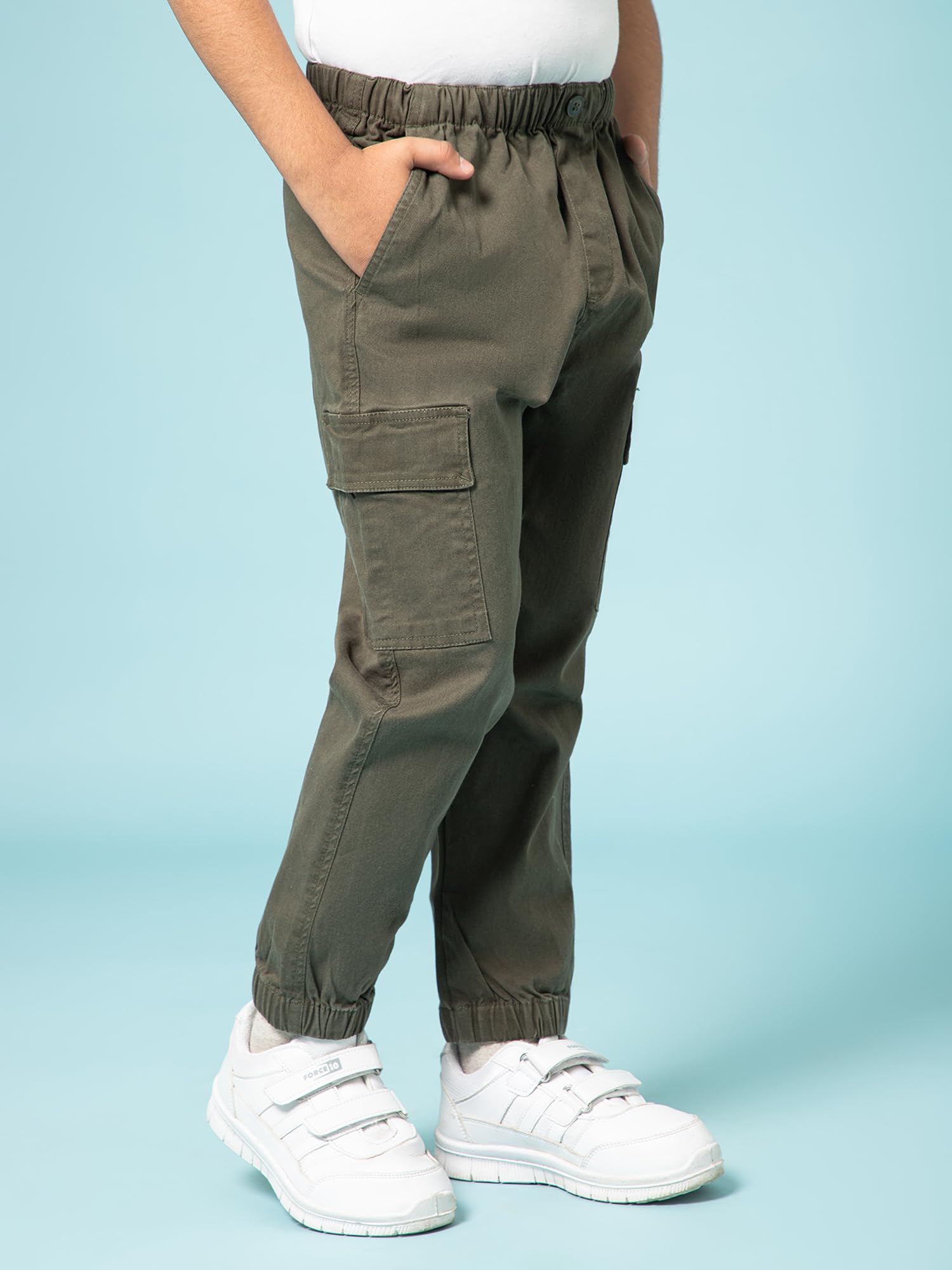 Alan Jones Kids Cargo Joggers - Olive - Image 3