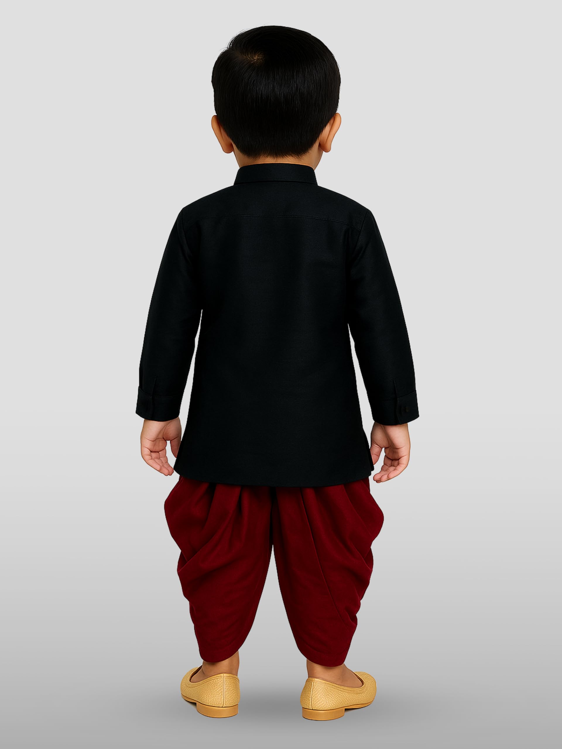 JBN Boys Kurta and Dhoti Set - Silk Blend - Image 3