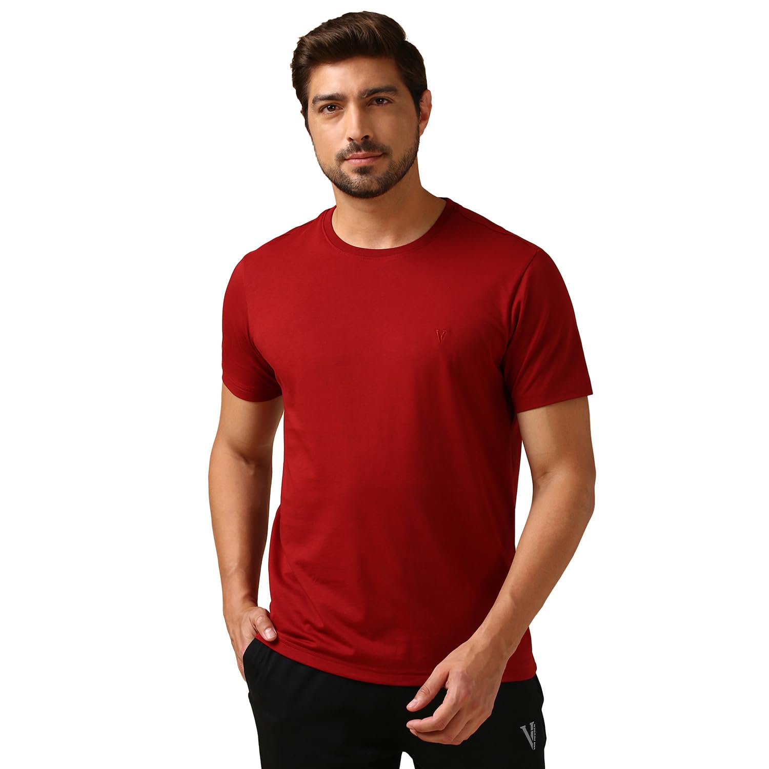 Van Heusen Men's Cotton Blend T-Shirt - Red