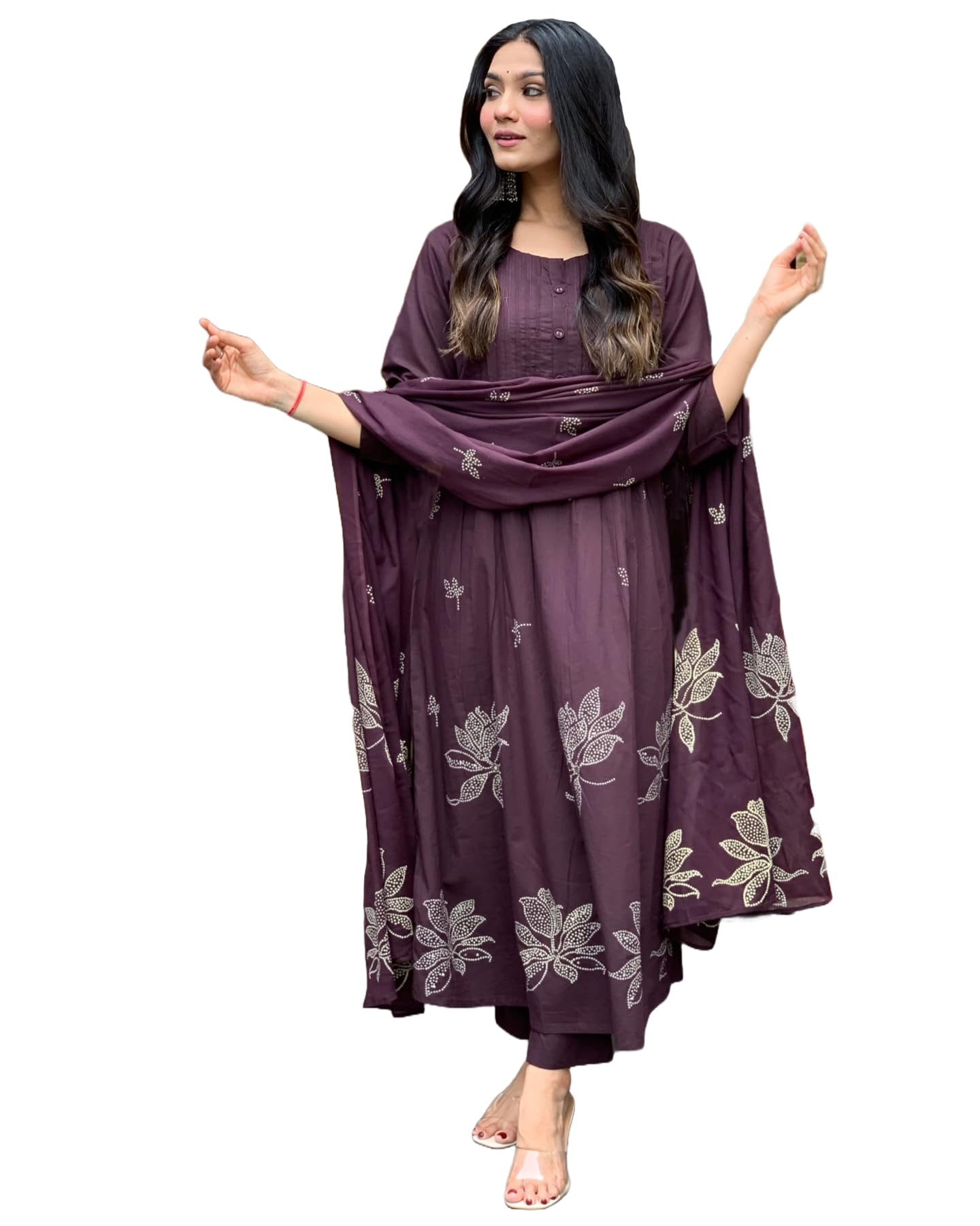 GoSriKi Anarkali Kurta Set with Pant & Dupatta