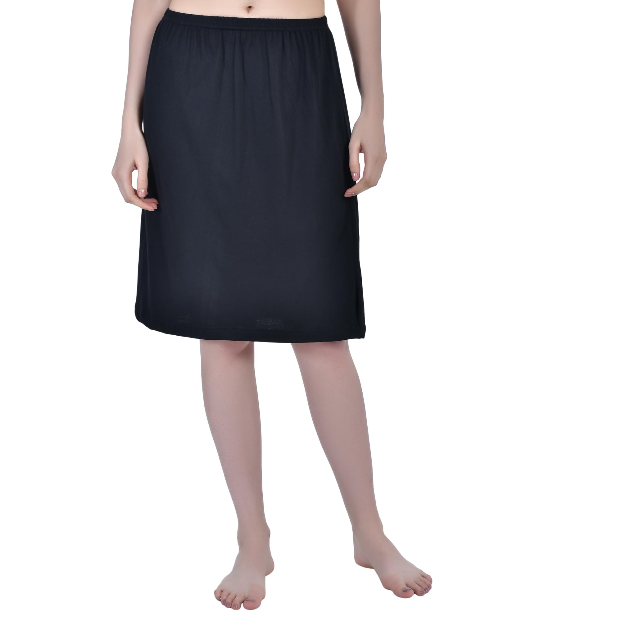 Aimly Women's Cotton Knee Length Skirt - Black - Image 2