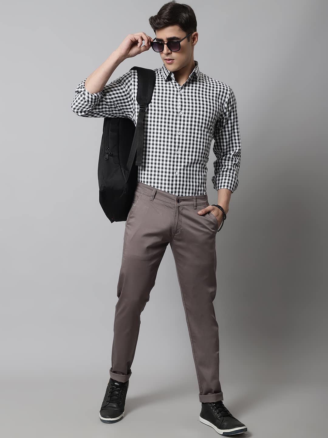 Majestic Man Grey Casual Trousers for Men - Image 4