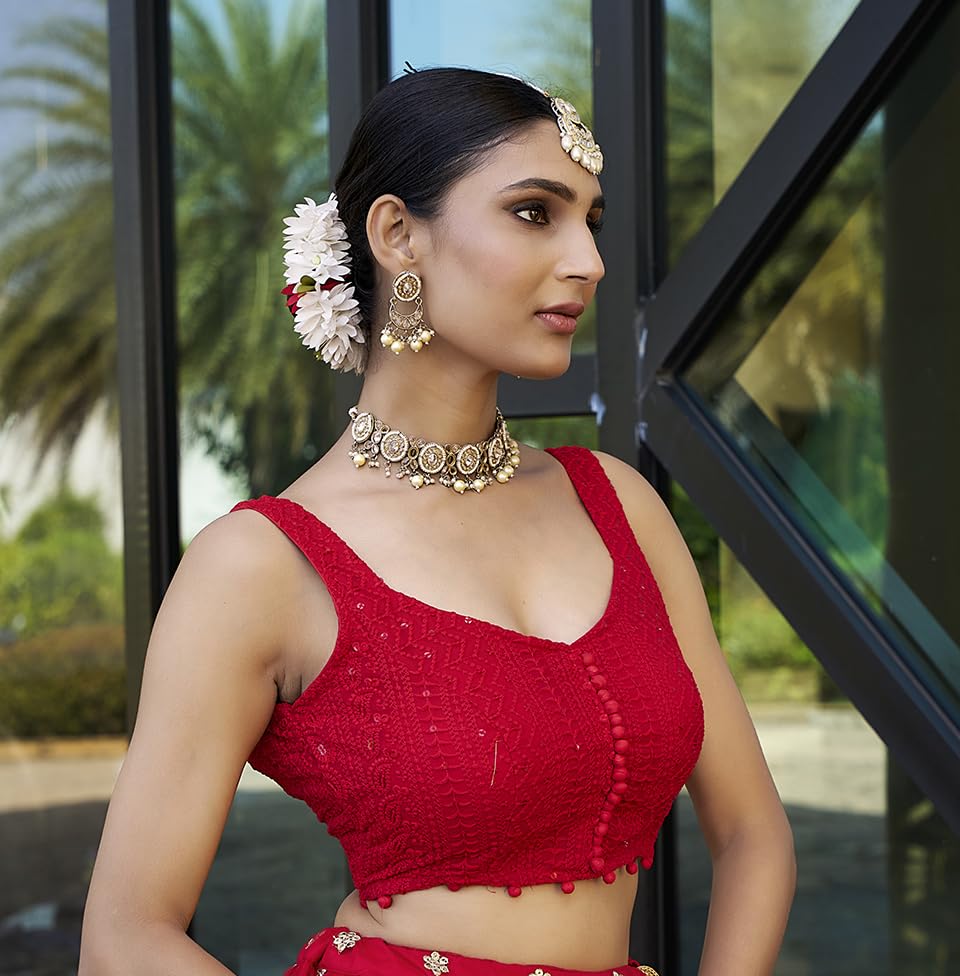 Vihu Georgette Floral Sleeveless Blouse - Image 4