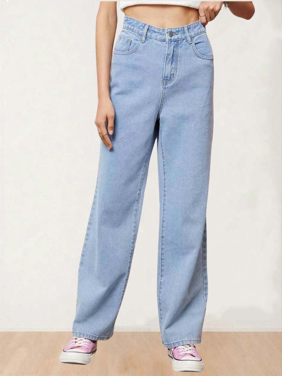 KOTTY Womens Straight Button Jeans - Blue - Image 2