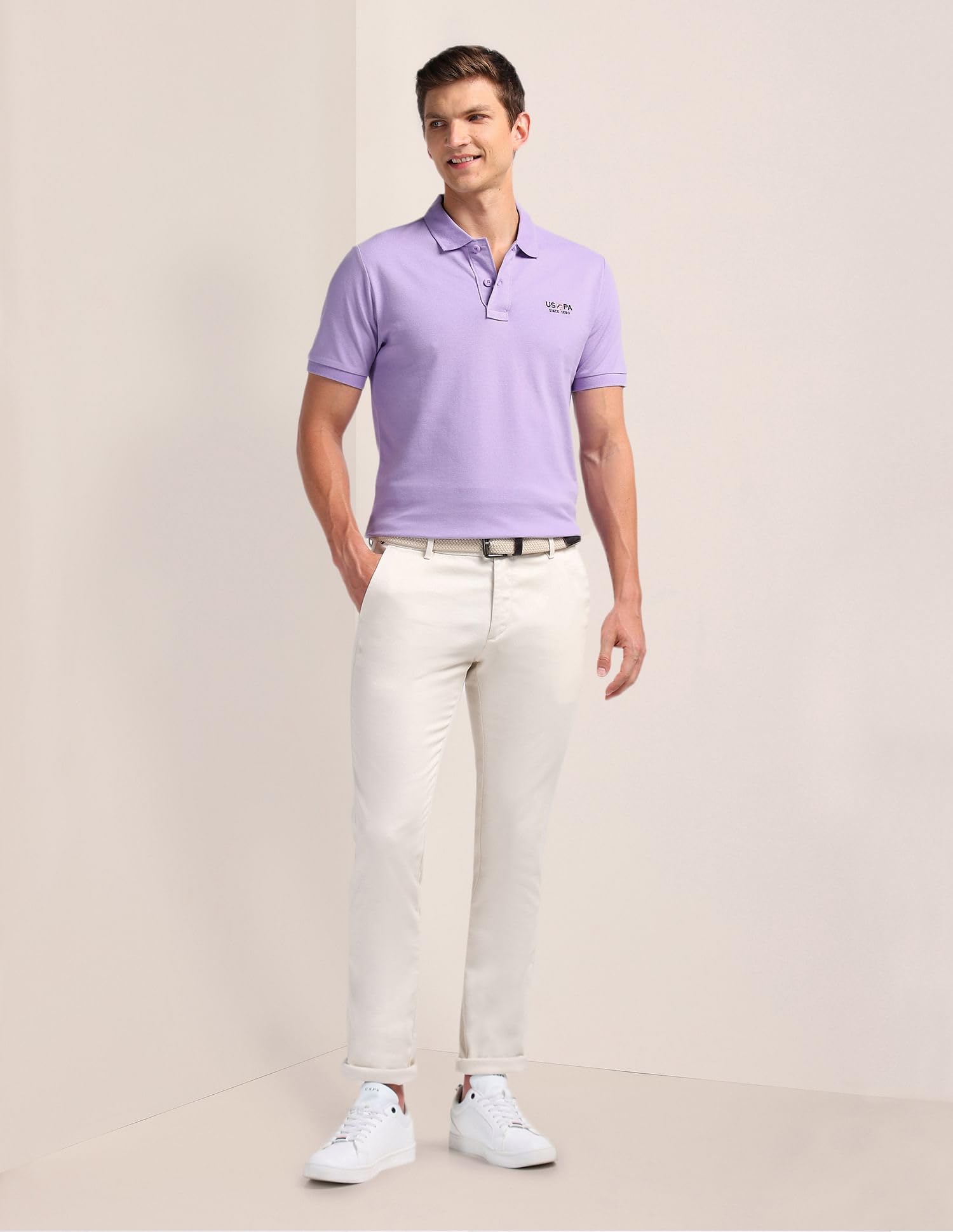 U. S. POLO ASSN. Men's Cotton Polo Shirt - Purple - Image 3