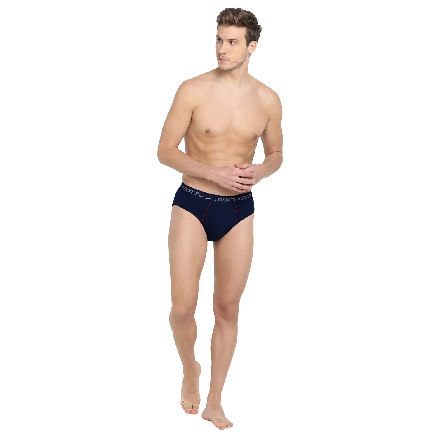 Dixcy Scott Men's Cotton Briefs - Navy Grey - Image 5