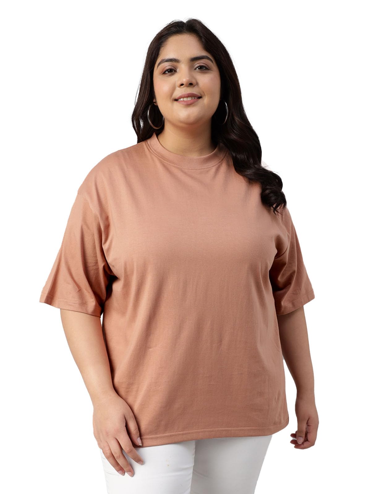 JUNEBERRY Cotton Solid Half Sleeve T-Shirt for Women