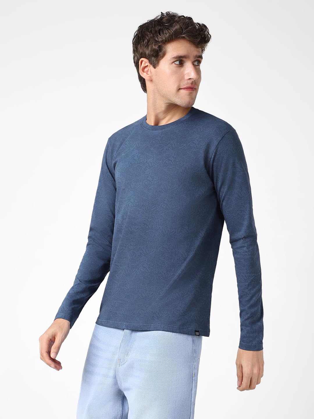 Urbano Fashion Men's Indigo Printed T-Shirt - Image 4