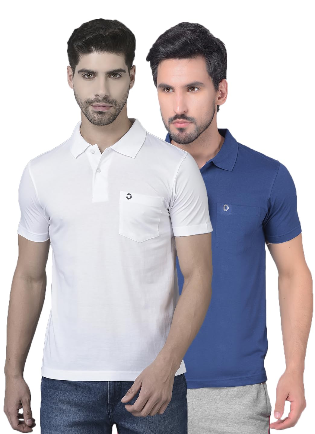 Dollar Men's Cotton Polo Tshirt - White Indigo