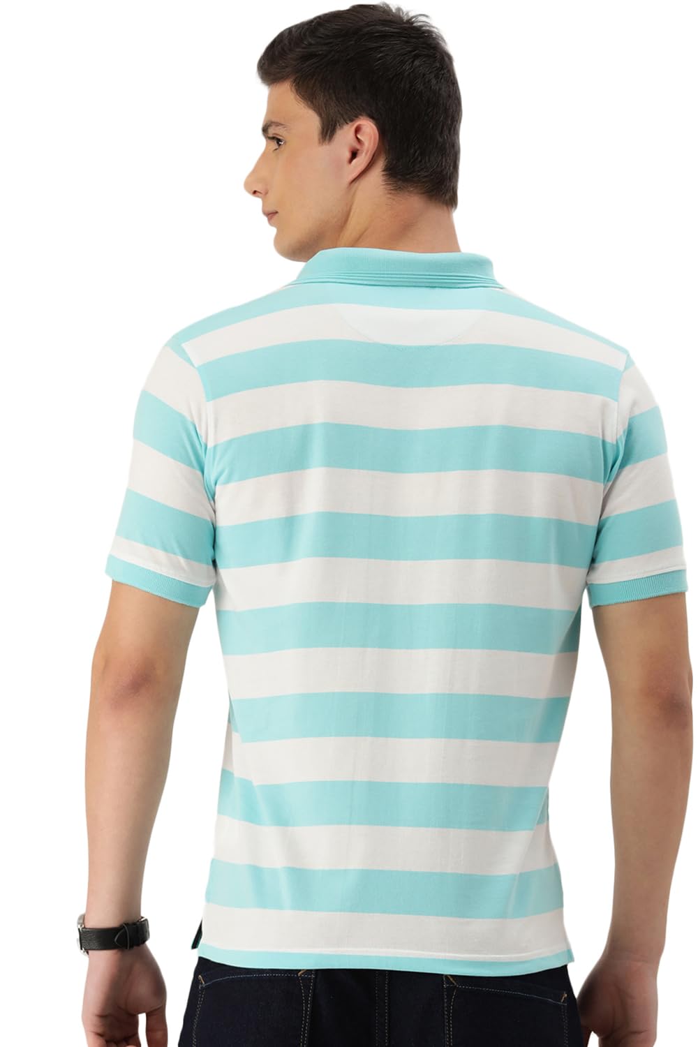 Peter England Men's Polo T-Shirt - Light Blue - Image 4